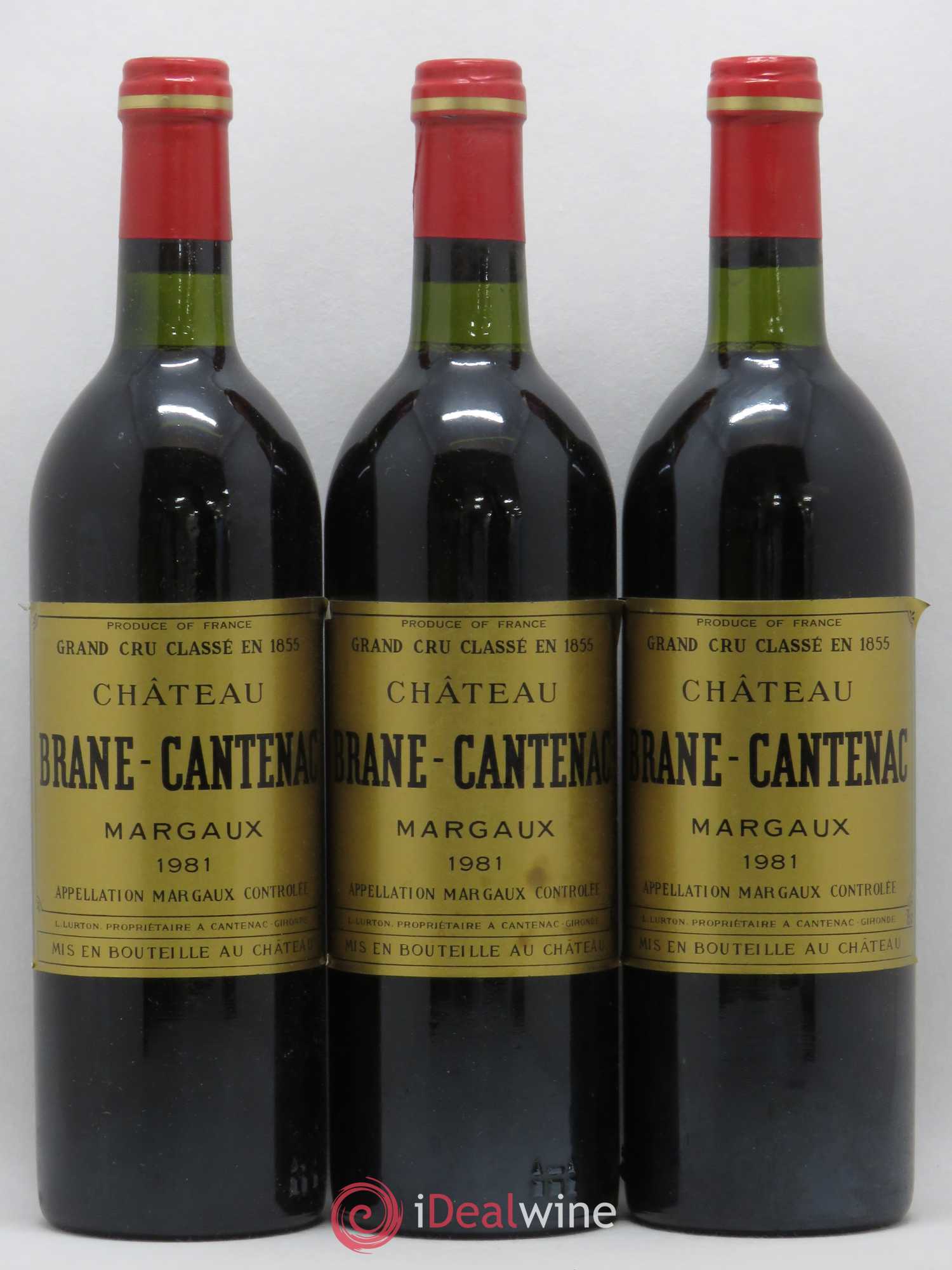 Château Brane Cantenac 2ème Grand Cru Classé 1981 - Lot de 3 bouteilles - 0