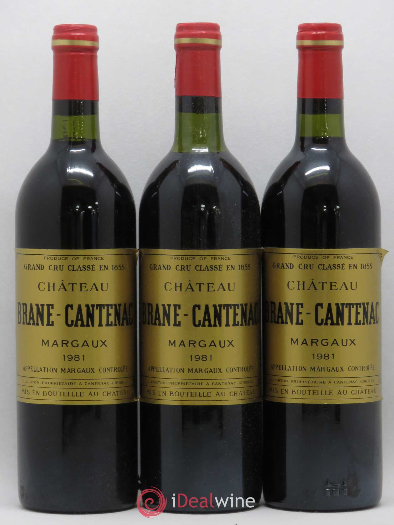 Château Brane Cantenac 2ème Grand Cru Classé 1981 - Lot de 3 bouteilles - 0