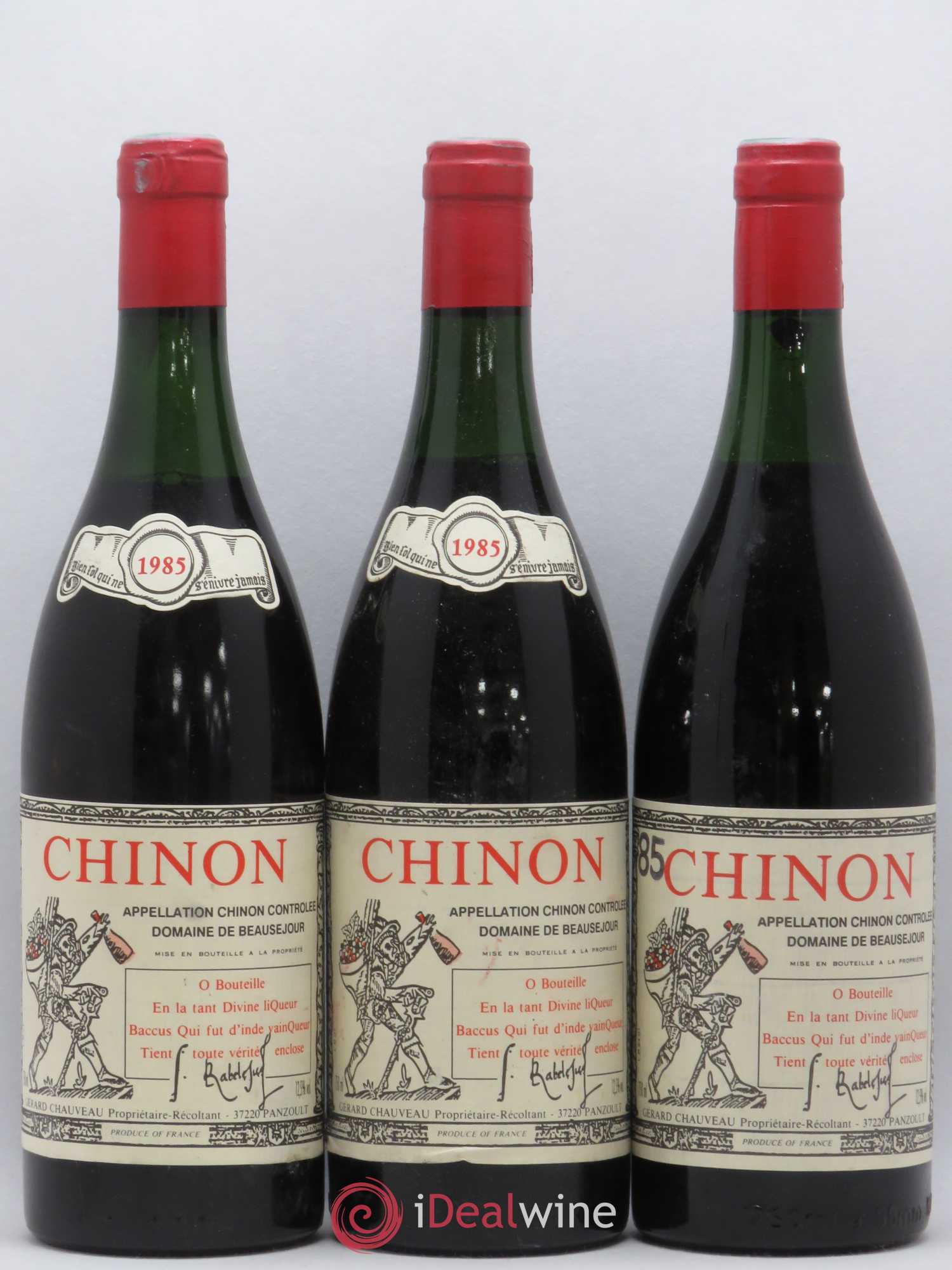 Chinon Domaine Beausejour 1985 - Posten von 6 Flaschen - 2