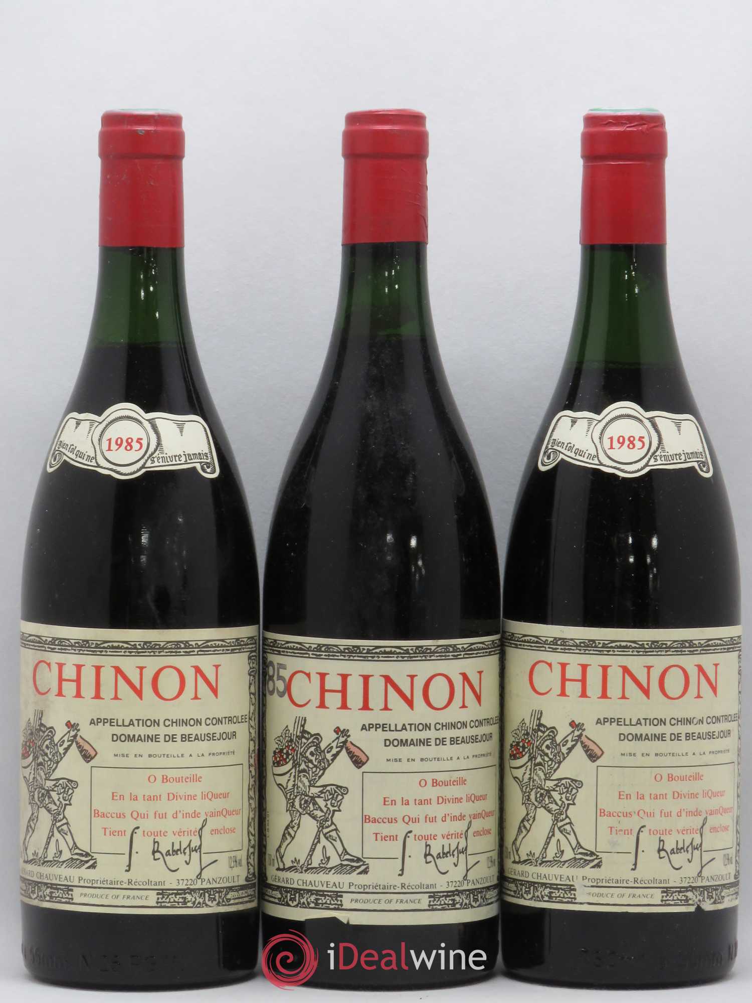 Chinon Domaine Beausejour 1985 - Posten von 3 Flaschen - 0