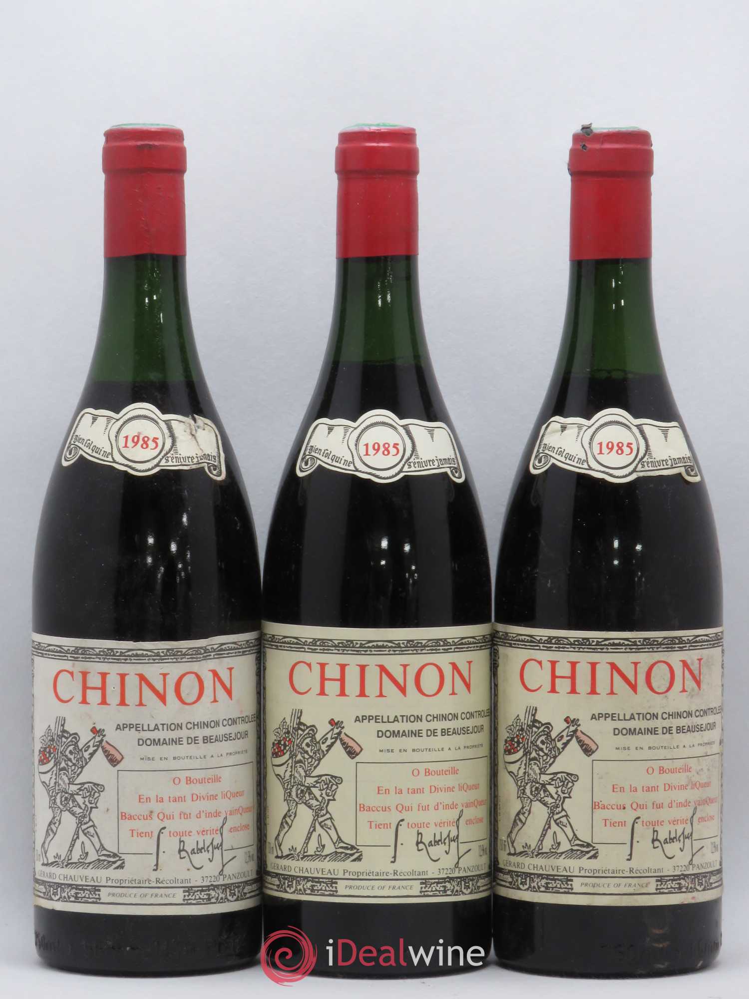 Chinon Domaine Beausejour 1985 - Posten von 6 Flaschen - 2
