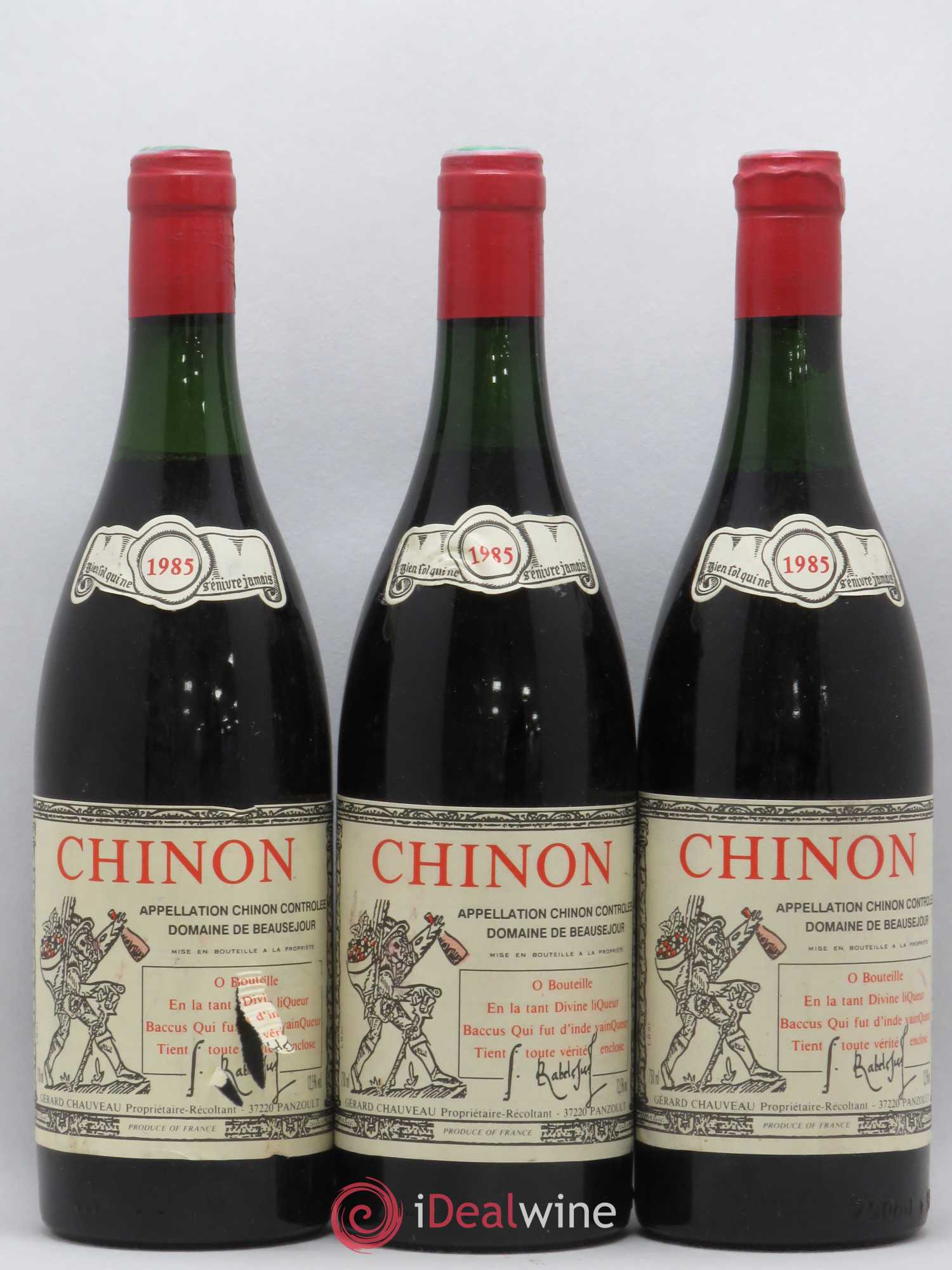 Chinon Domaine Beausejour 1985 - Posten von 3 Flaschen - 0
