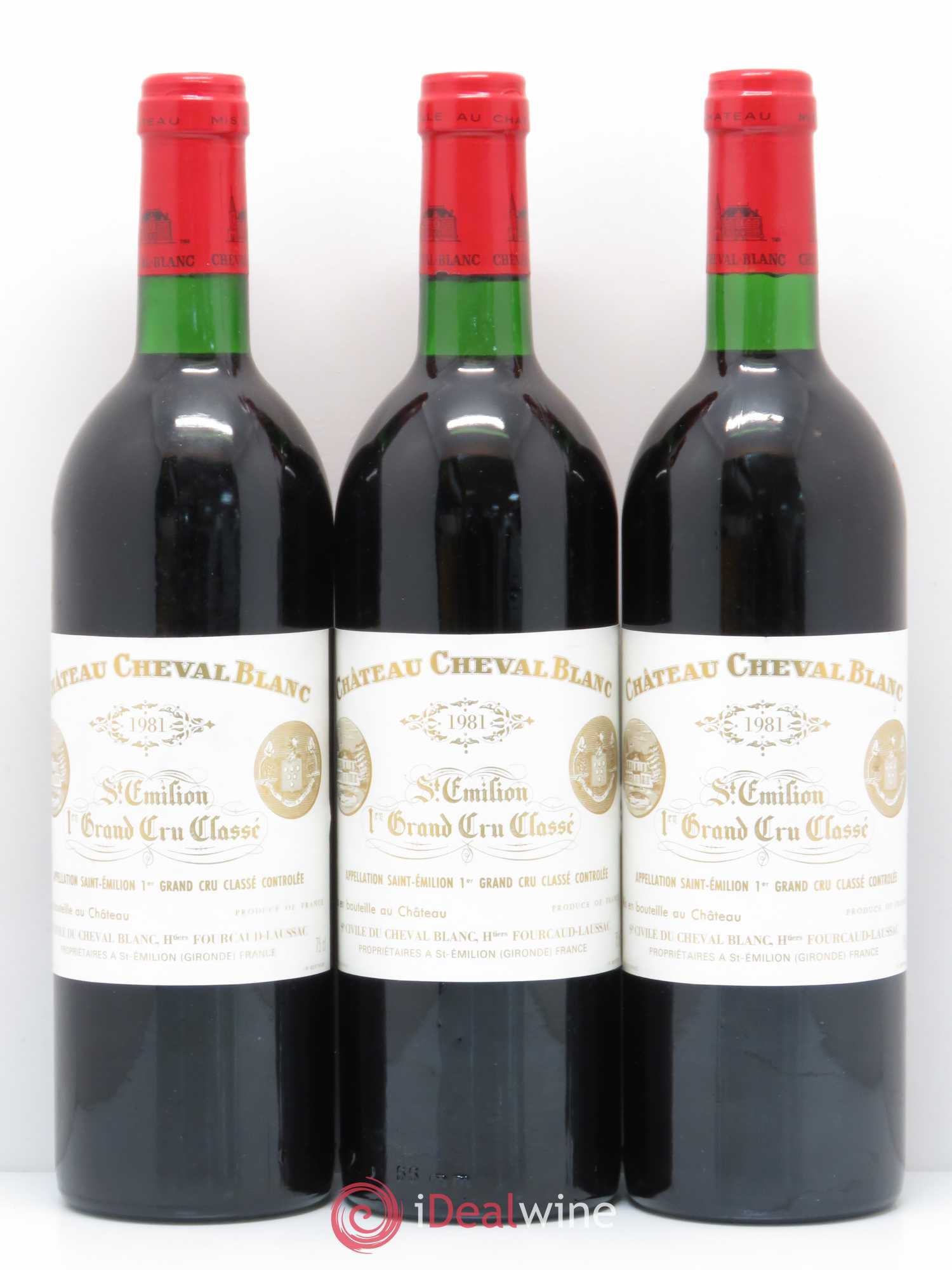 Château Cheval Blanc 1er Grand Cru Classé A 1981 - Lot de 3 bouteilles - 0