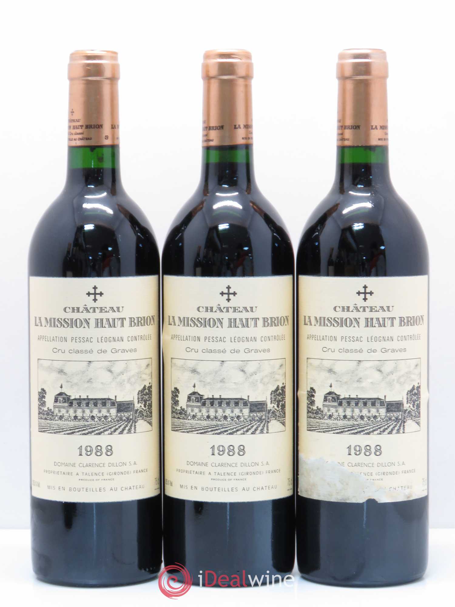 Château la Mission Haut-Brion Cru Classé de Graves 1988 - Lot de 6 bouteilles - 1