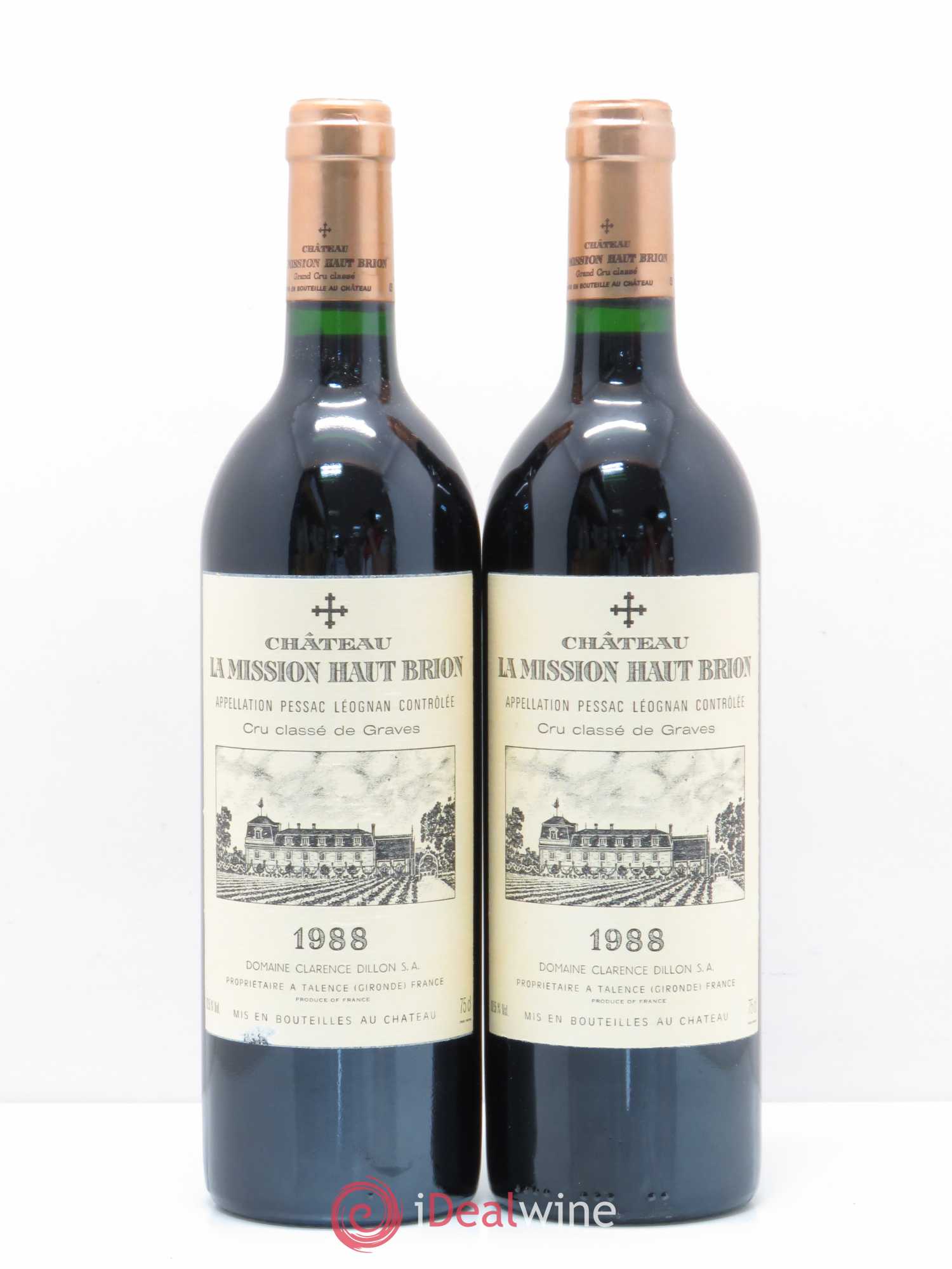 Château la Mission Haut-Brion Cru Classé de Graves 1988 - Lot de 2 bouteilles - 0