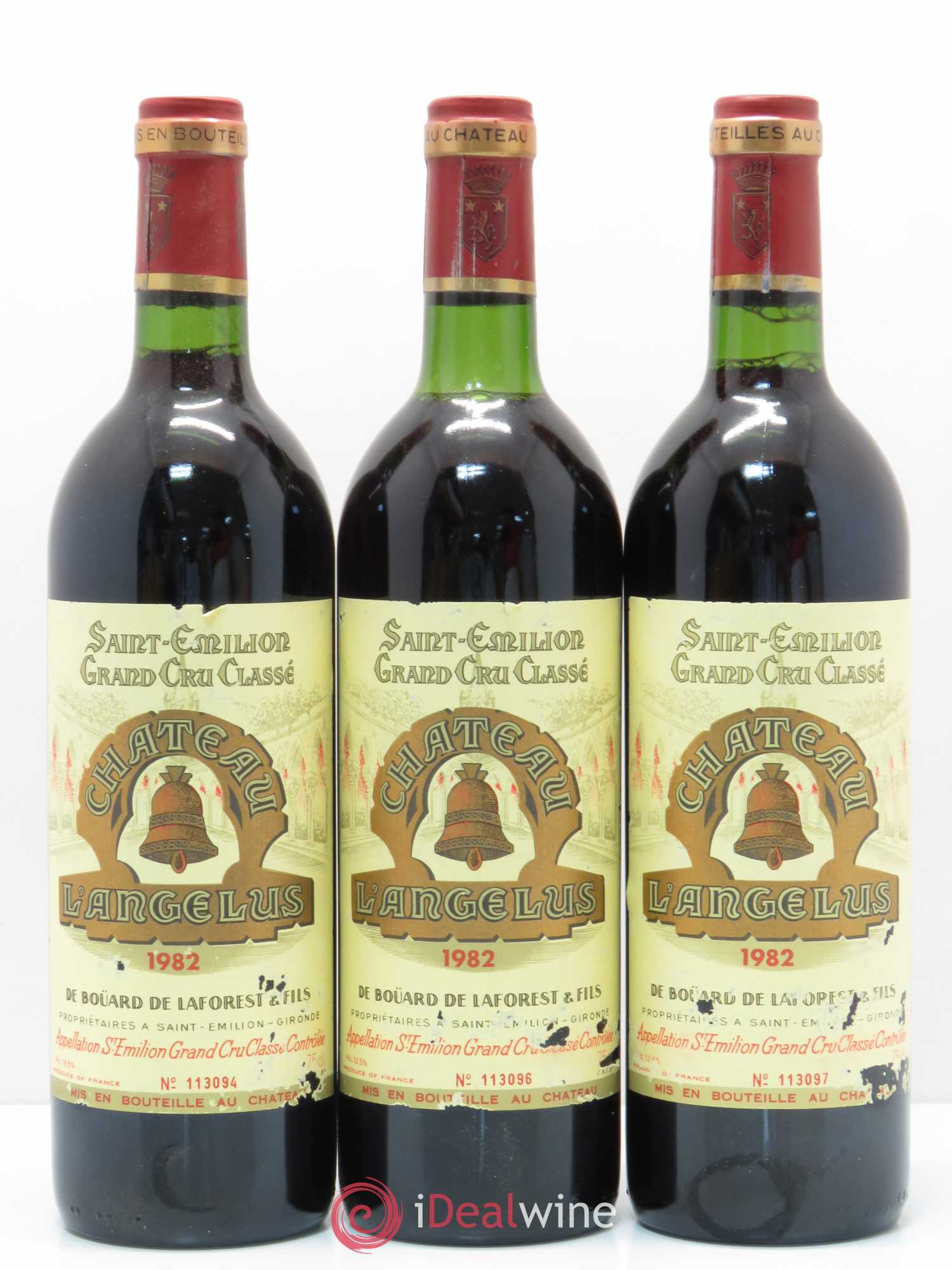 Château Angélus 1er Grand Cru Classé A 1982 - Lot de 3 bouteilles - 0
