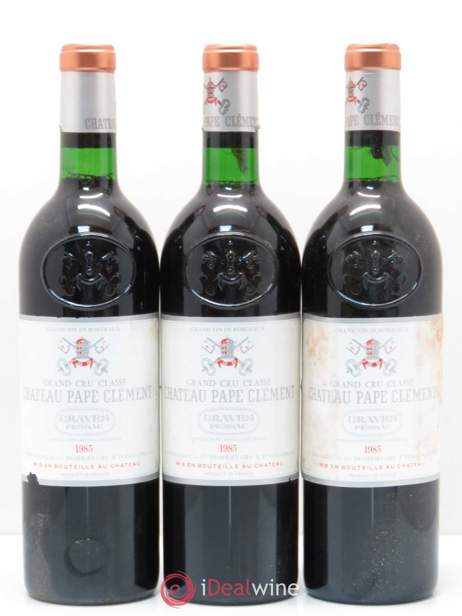 Château Pape Clément Cru Classé de Graves 1985 - Lot de 3 bouteilles - 0
