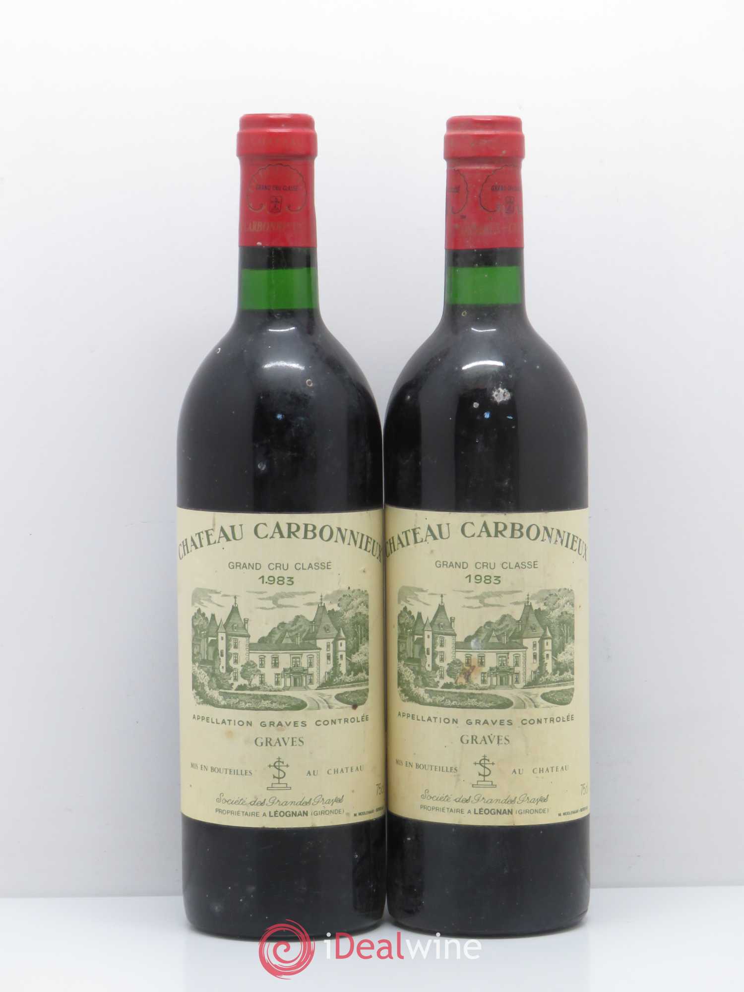 Château Carbonnieux Cru Classé de Graves 1983 - Lot de 2 bouteilles - 0