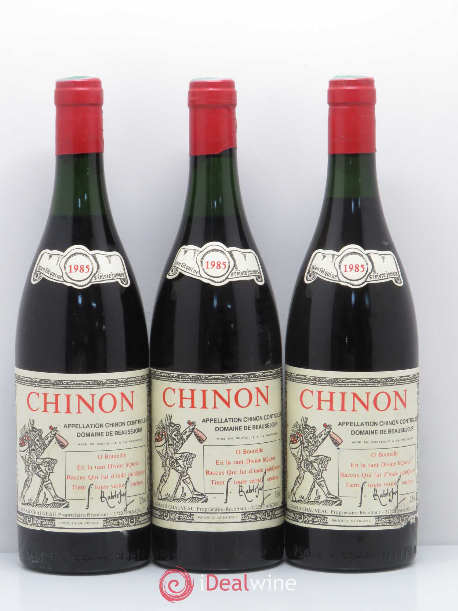 Chinon Domaine Beausejour 1985 - Posten von 3 Flaschen - 0