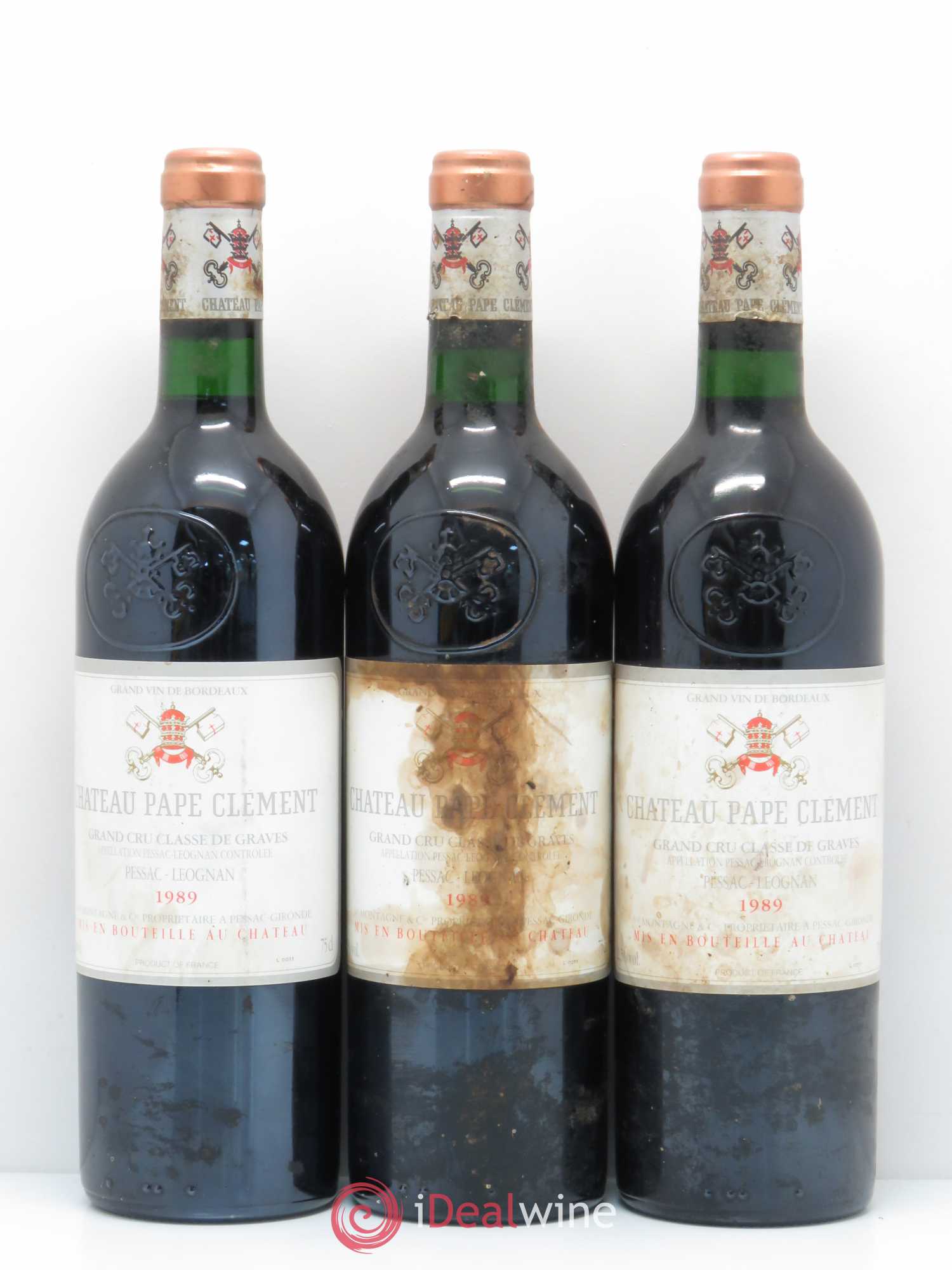 Château Pape Clément Cru Classé de Graves 1989 - Lot de 3 bouteilles - 0