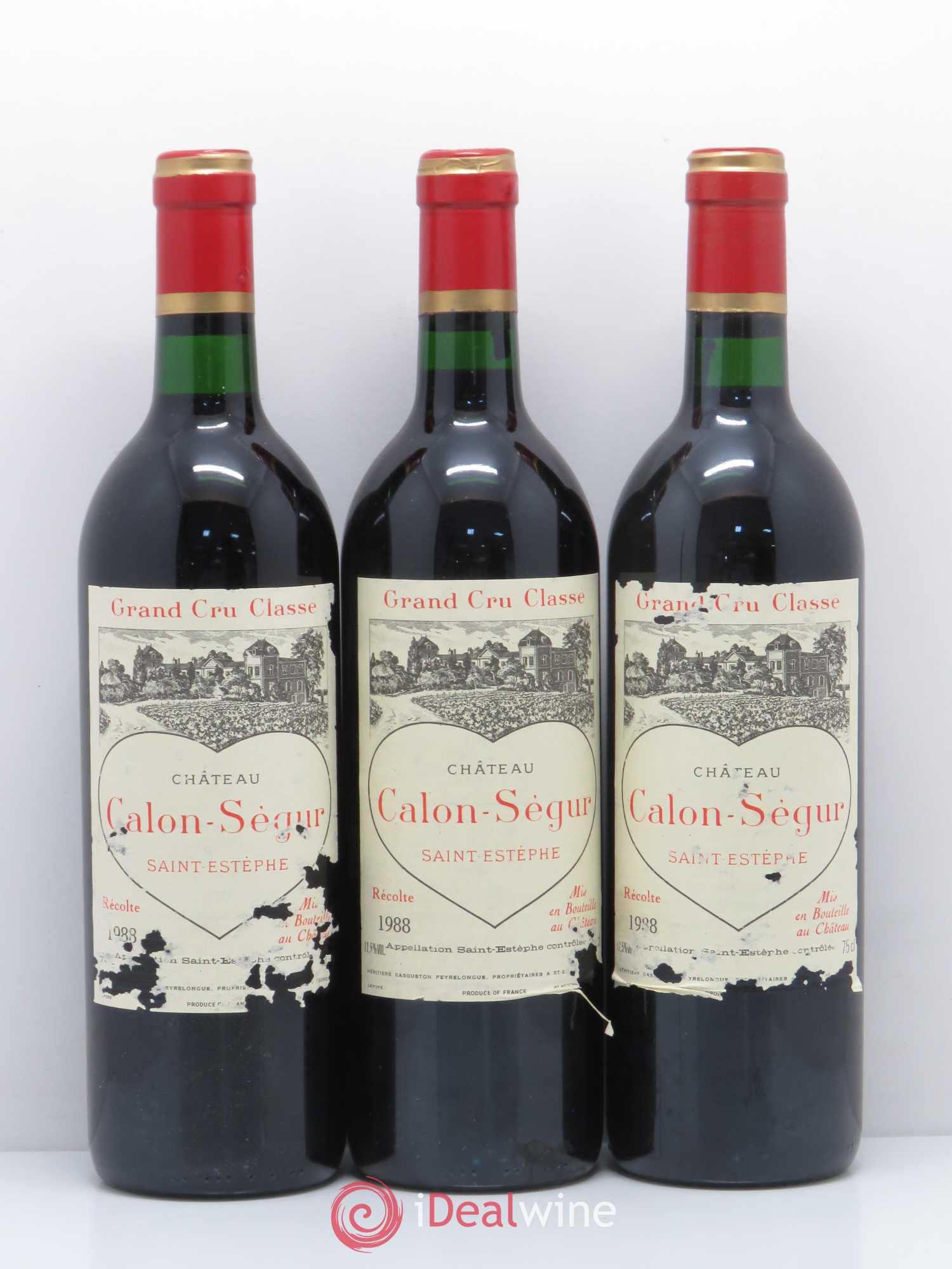 Château Calon Ségur 3ème Grand Cru Classé 1988 - Lot de 3 bouteilles - 0