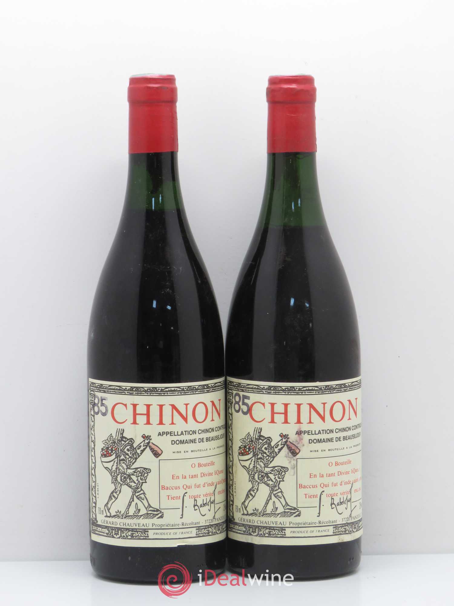 Chinon Domaine Beausejour 1985 - Lot de 2 bouteilles - 0