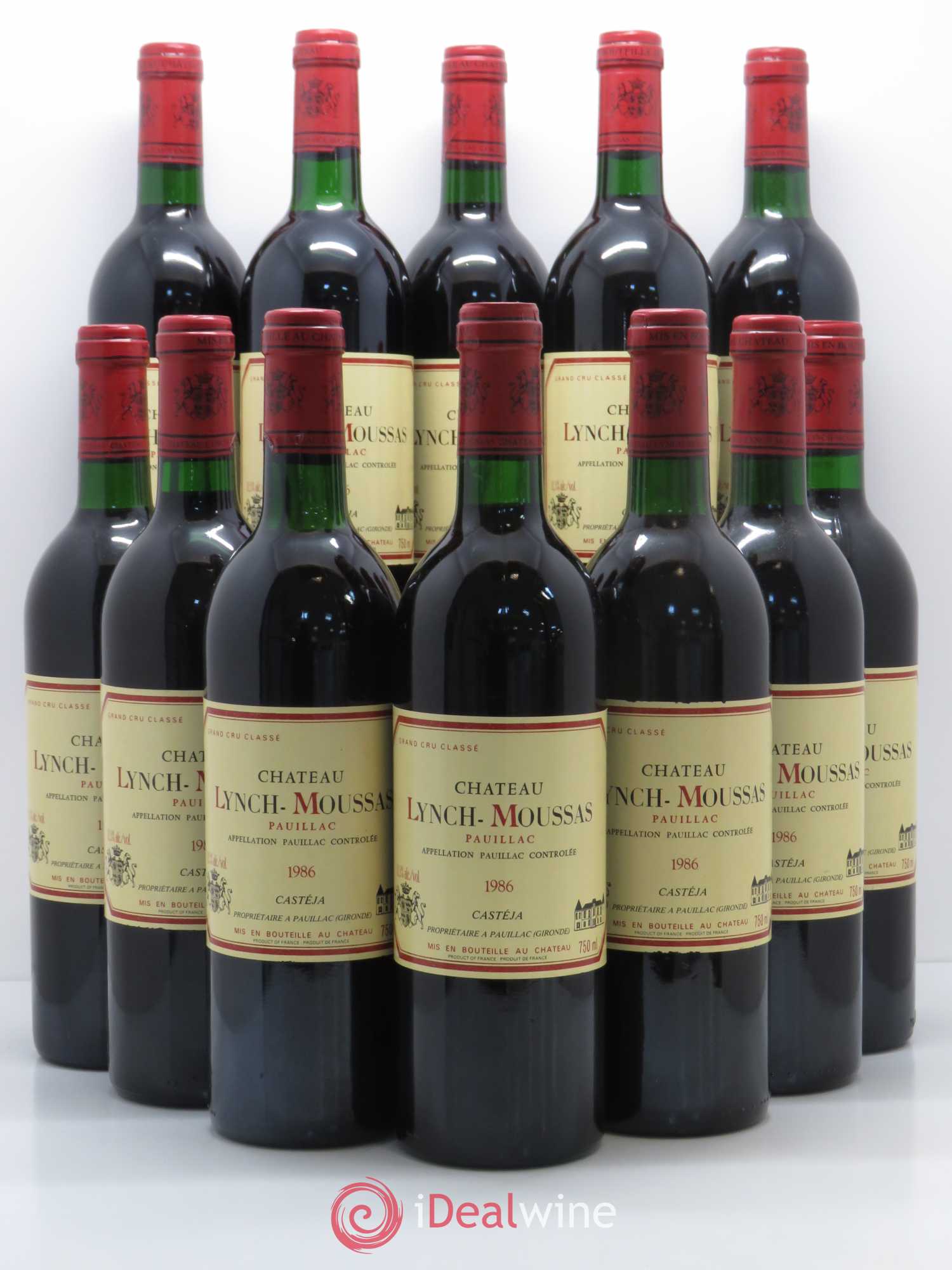Château Lynch Moussas 5ème Grand Cru Classé 1986 - Lot de 12 bouteilles - 0