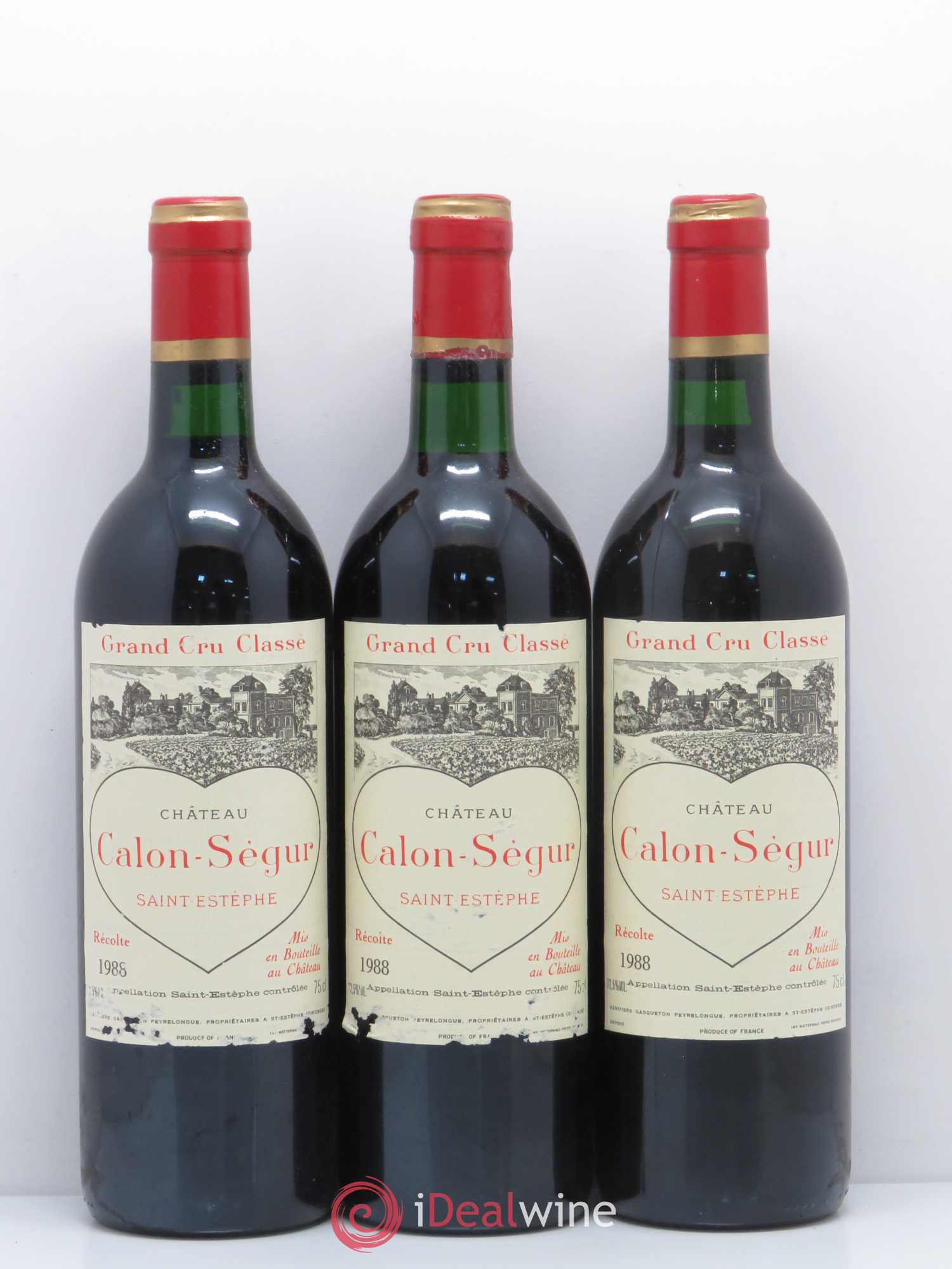 Château Calon Ségur 3ème Grand Cru Classé 1988 - Lot de 3 bouteilles - 0