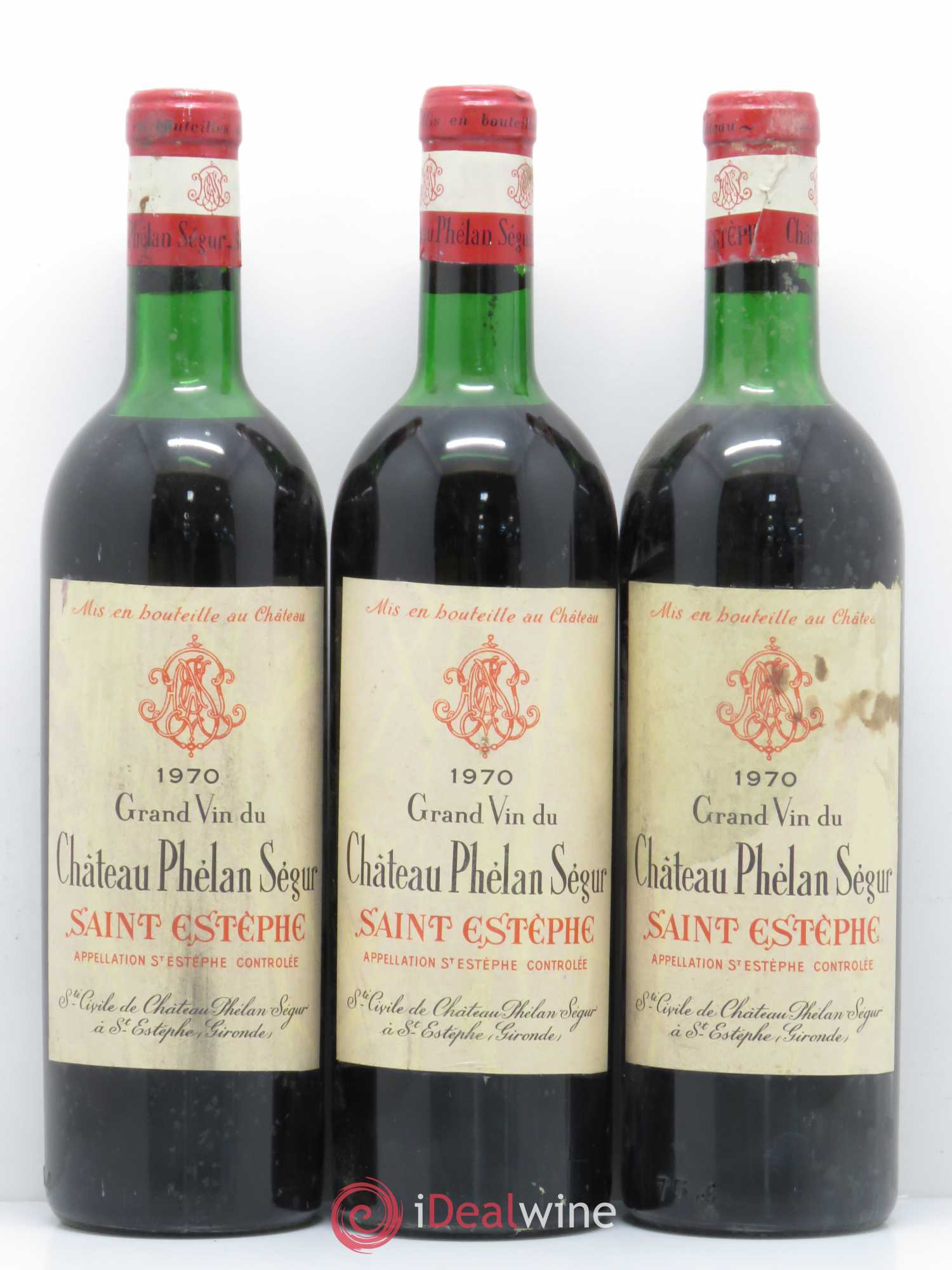 Château Phélan Ségur 1970 - Lot de 3 bouteilles - 0