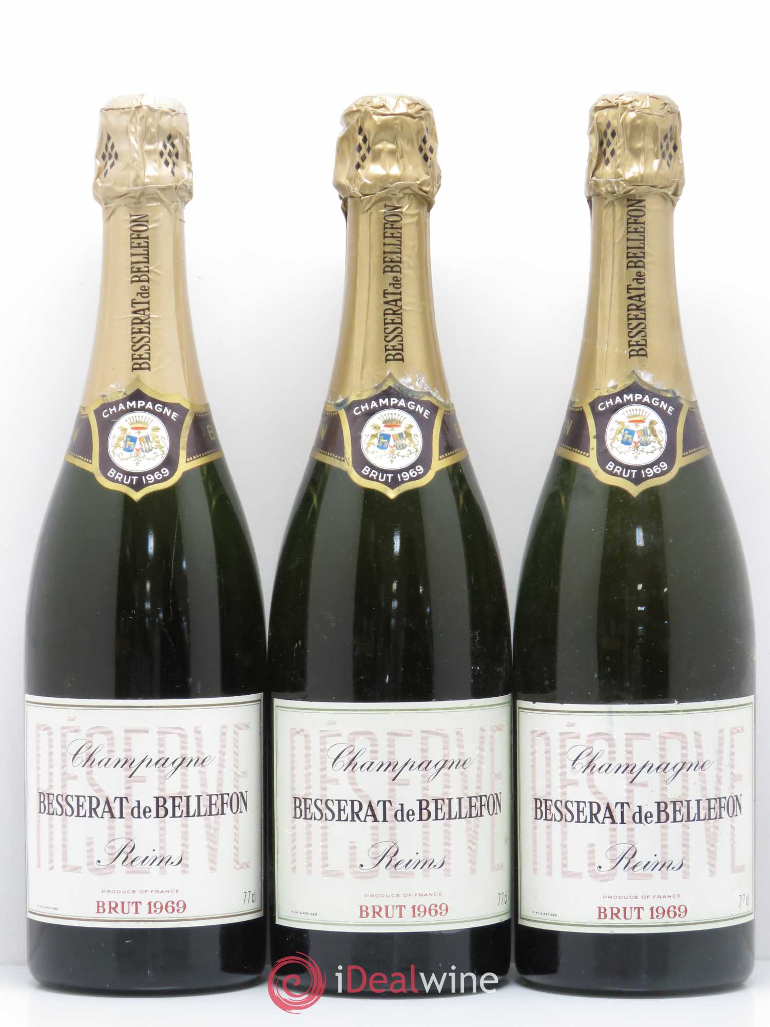 Champagne - 1969 - Lot of 3 bottles - 0