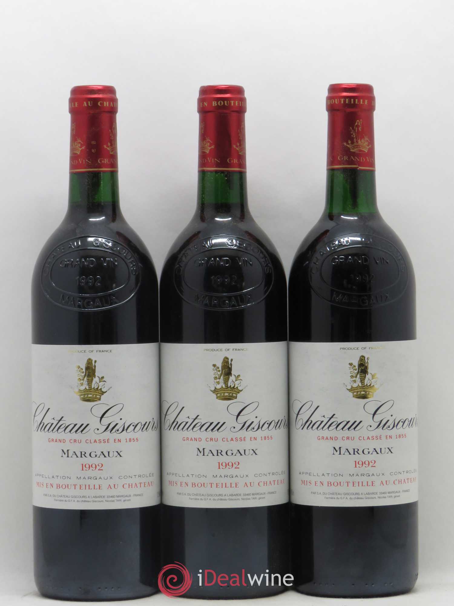 Château Giscours 3ème Grand Cru Classé 1992 - Lot de 3 bouteilles - 0