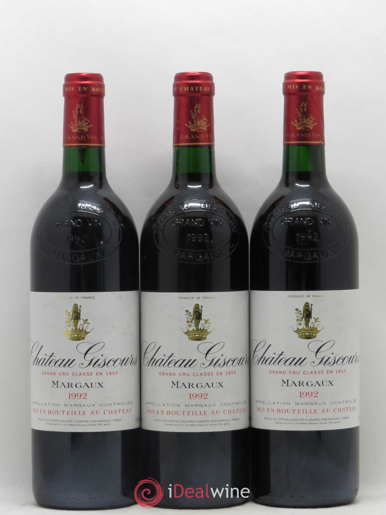 Château Giscours 3ème Grand Cru Classé 1992 - Lot de 3 bouteilles - 0