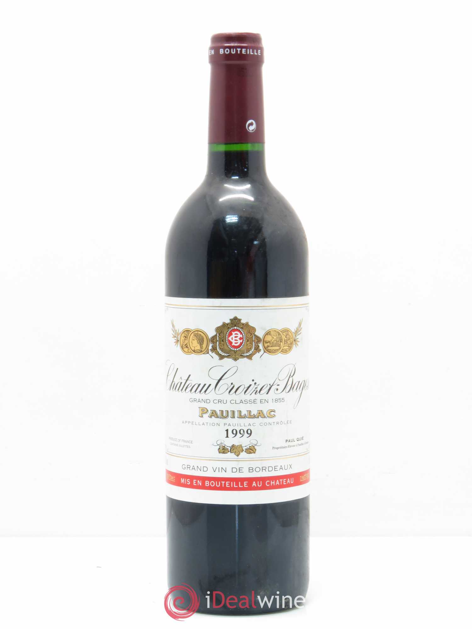 Château Croizet Bages 5ème Grand Cru Classé 1999 - Lot de 1 bouteille - 0