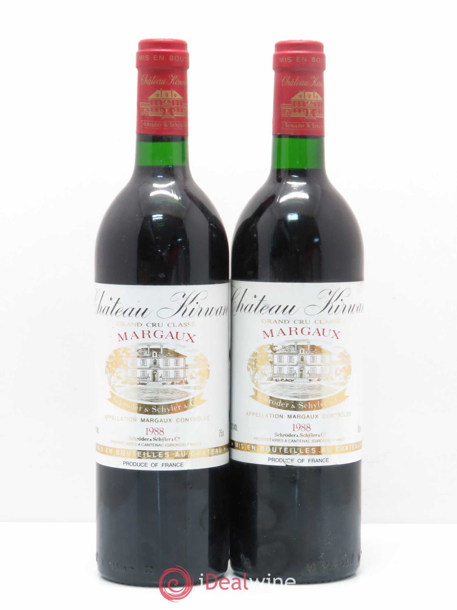 Château Kirwan 3ème Grand Cru Classé 1988 - Lot de 2 bouteilles - 0