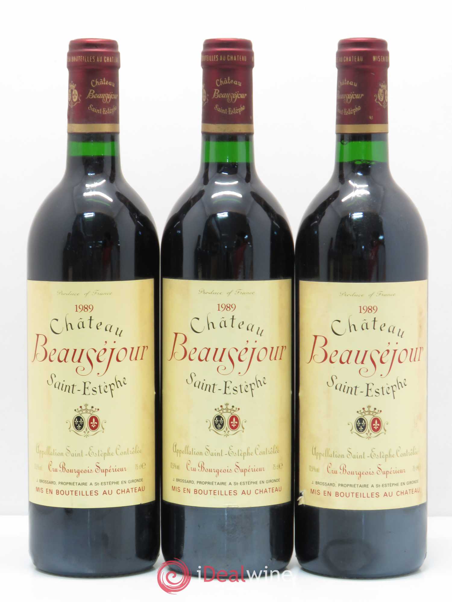 Saint-Estèphe Chateau Beauséjour 1989 - Lot de 6 bouteilles - 1