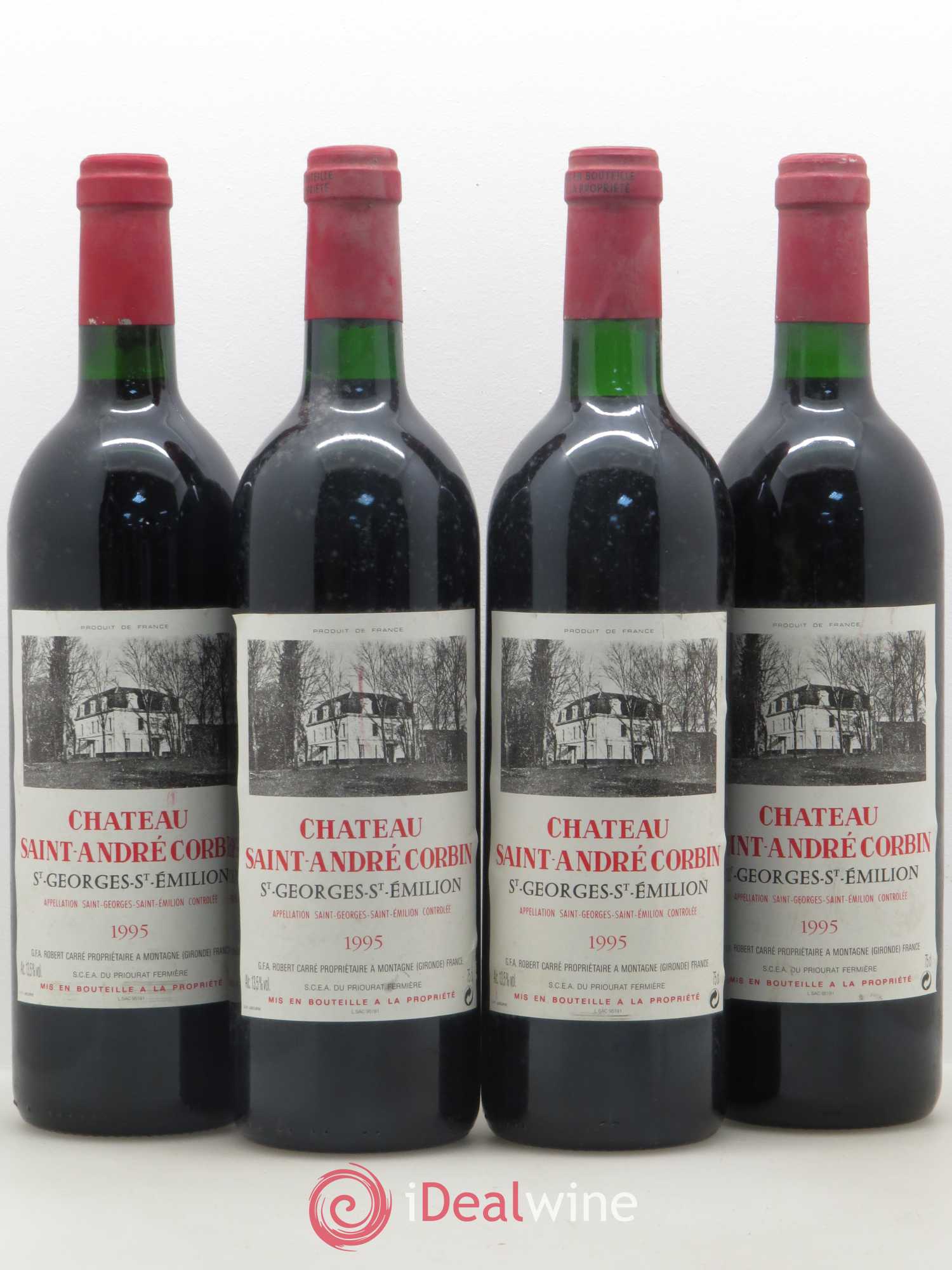 Bordeaux Château Saint Andre Corbin Saint Georges Saint Emillion (sans prix de réserve) 1995 - Posten von 4 Flaschen - 0