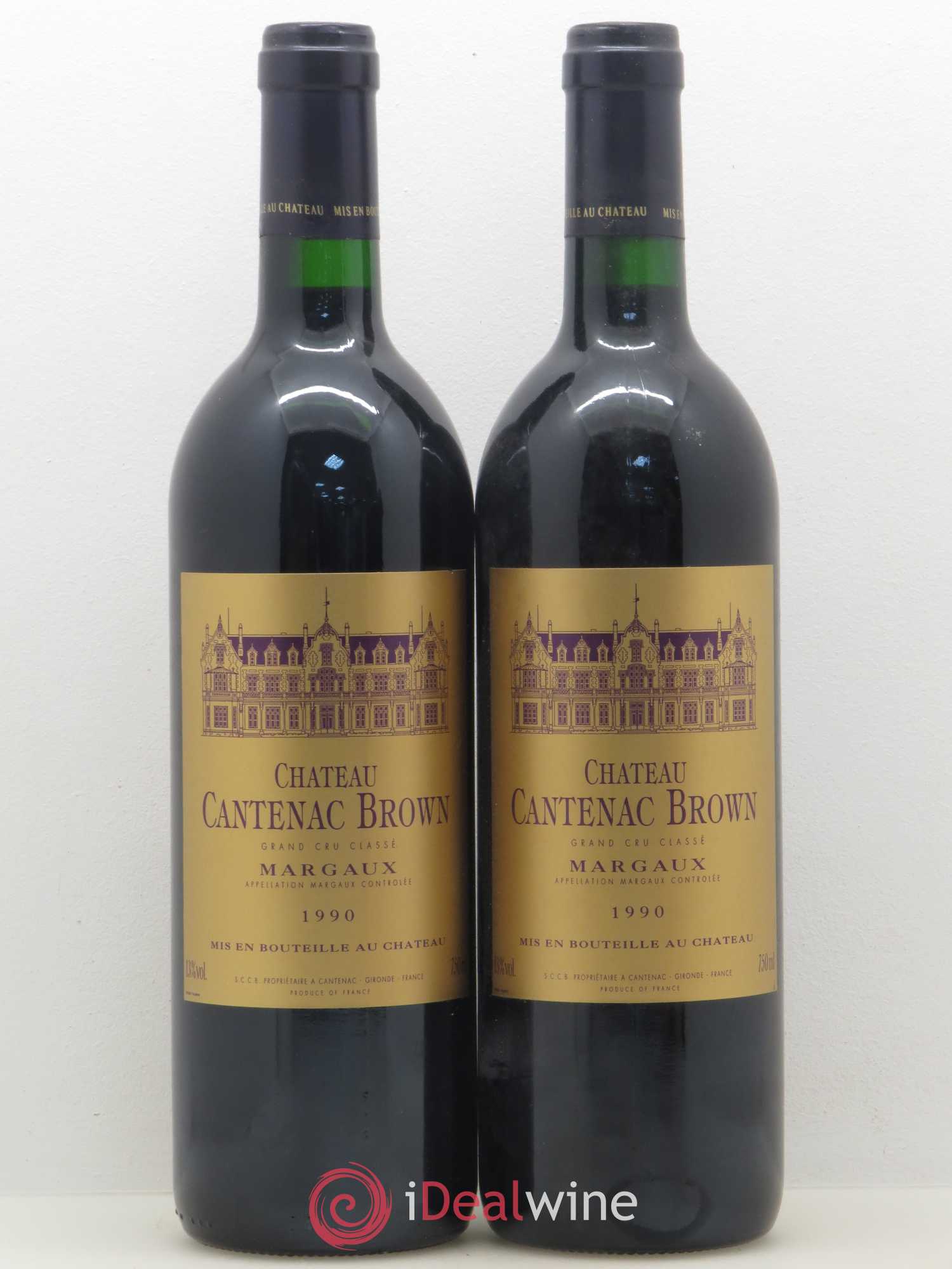 Château Cantenac Brown 3ème Grand Cru Classé 1990 - Lotto di 2 bottiglie - 0