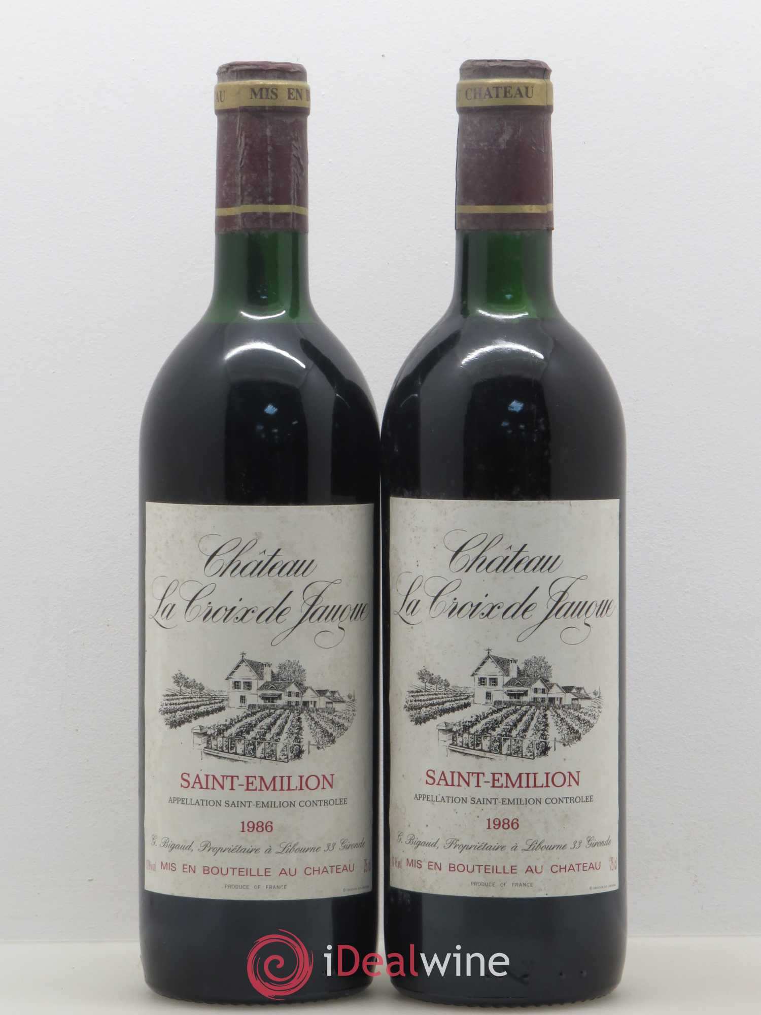 Saint-Émilion Chateau La Croix de Jaugue 1986 - Posten von 2 Flaschen - 0