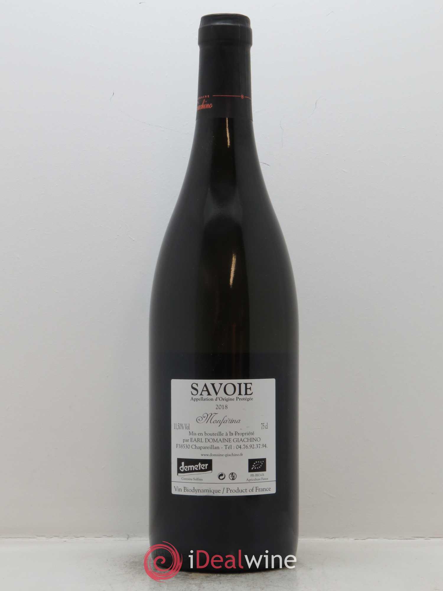 Vin de Savoie Monfarina Giachino 2018 - Lot de 1 bouteille - 1