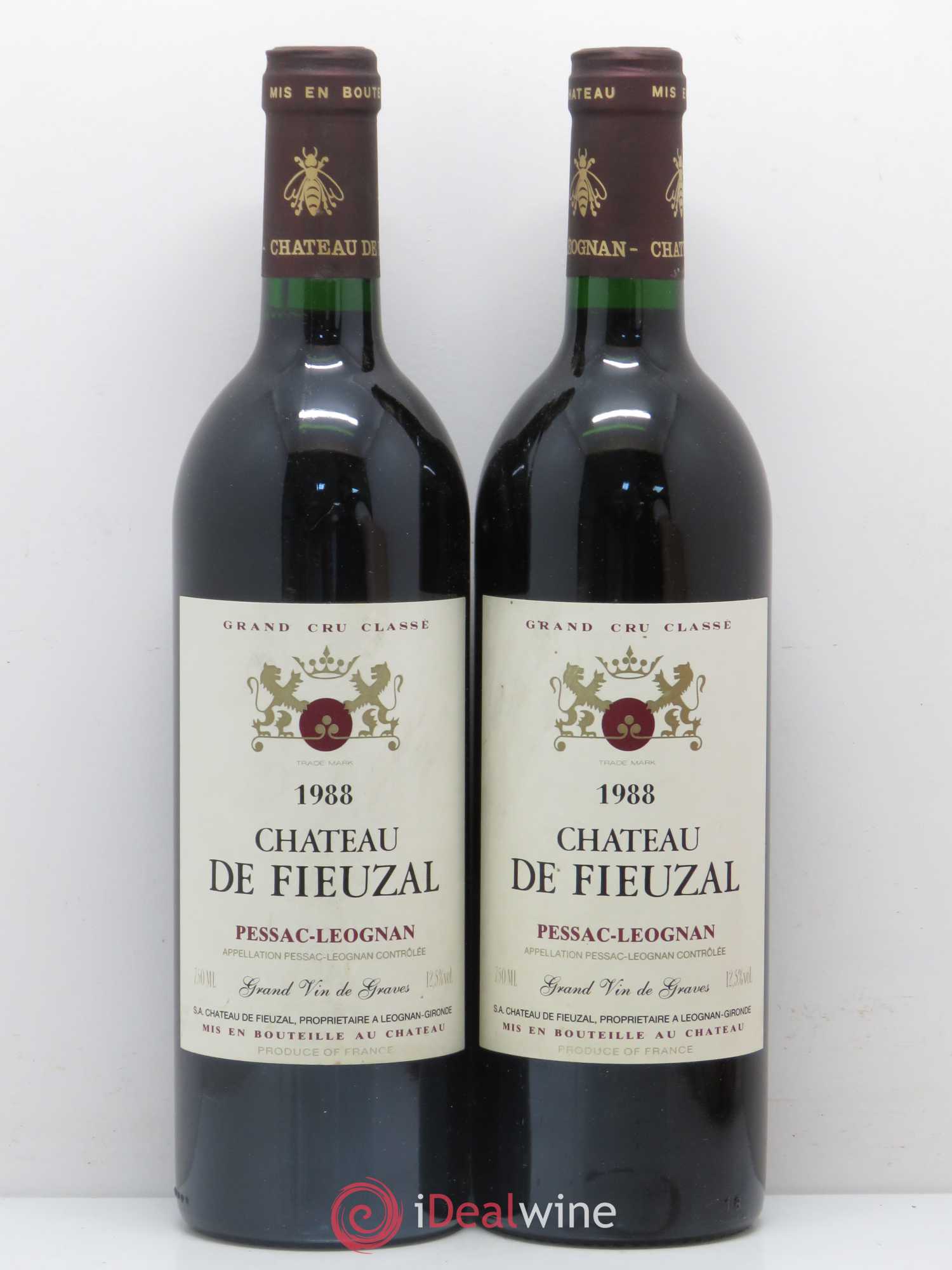 Château de Fieuzal Cru Classé de Graves 1988 - Lot de 2 bouteilles - 0