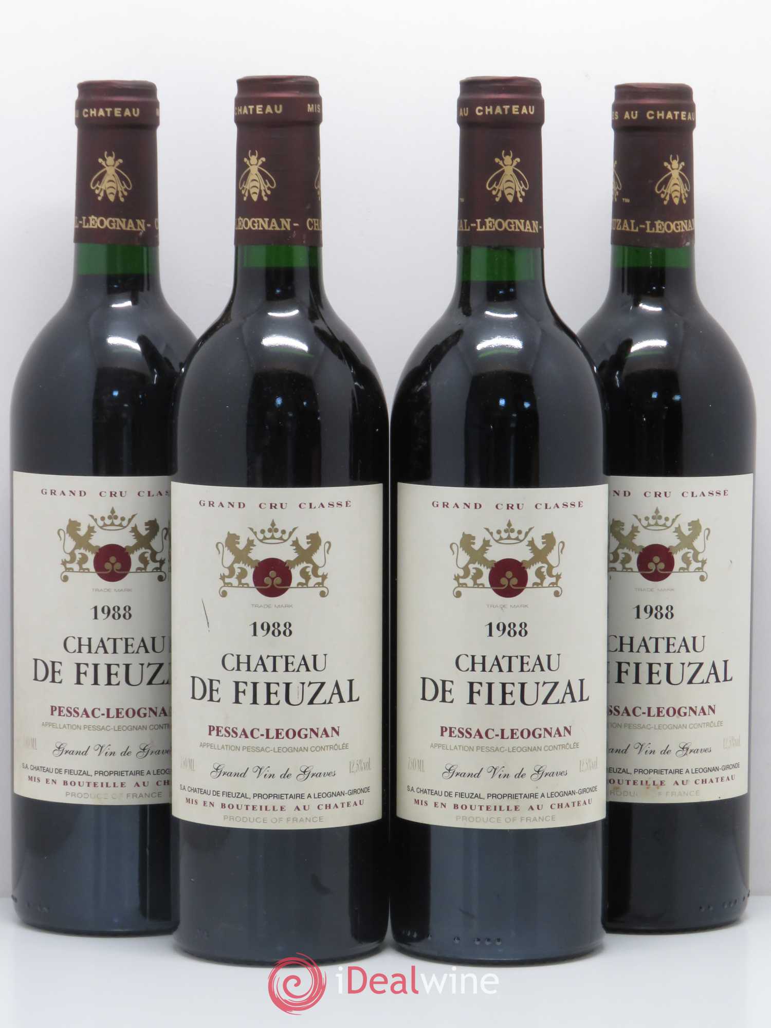 Château de Fieuzal Cru Classé de Graves 1988 - Lot de 4 bouteilles - 0