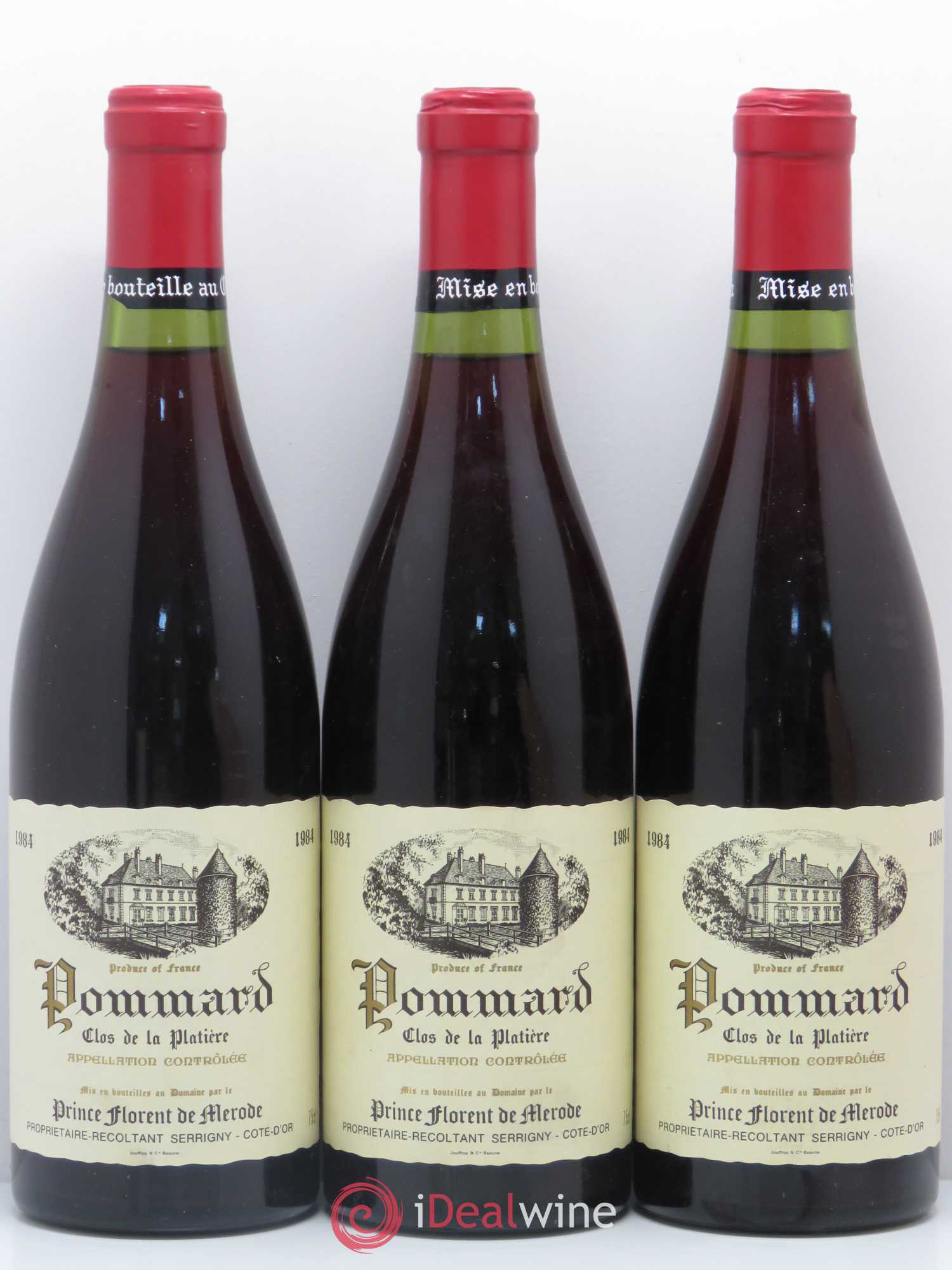 Pommard Clos de La Platiere Prince Florent de Merode 1984 - Posten von 3 Flaschen - 0