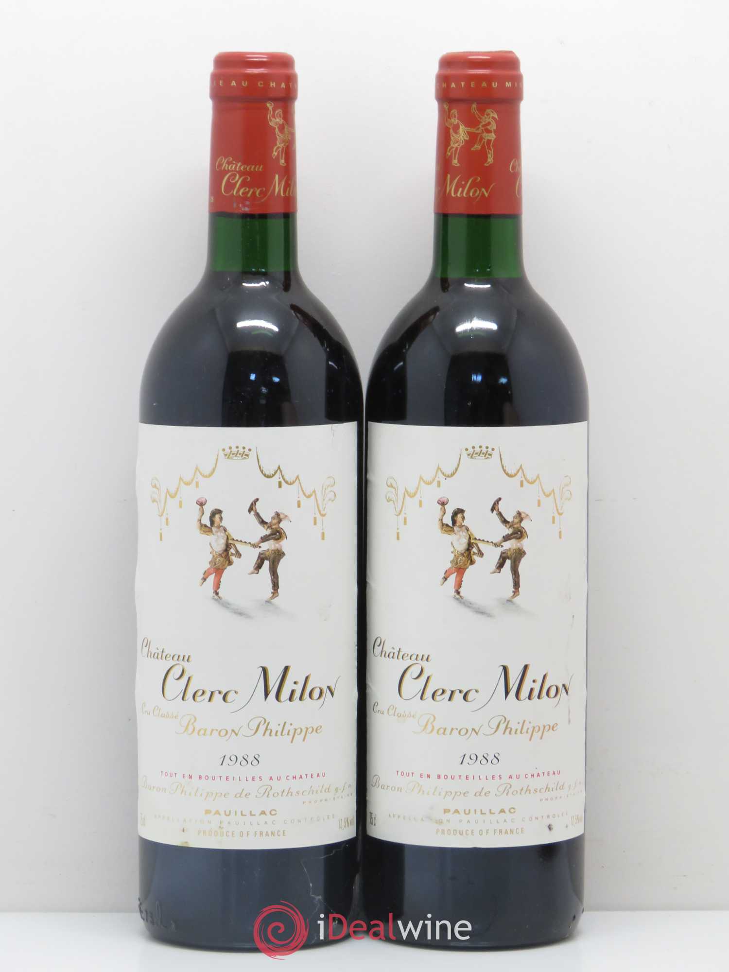 Château Clerc Milon 5ème Grand Cru Classé (sans prix de réserve) 1988 - Lot de 2 bouteilles - 0