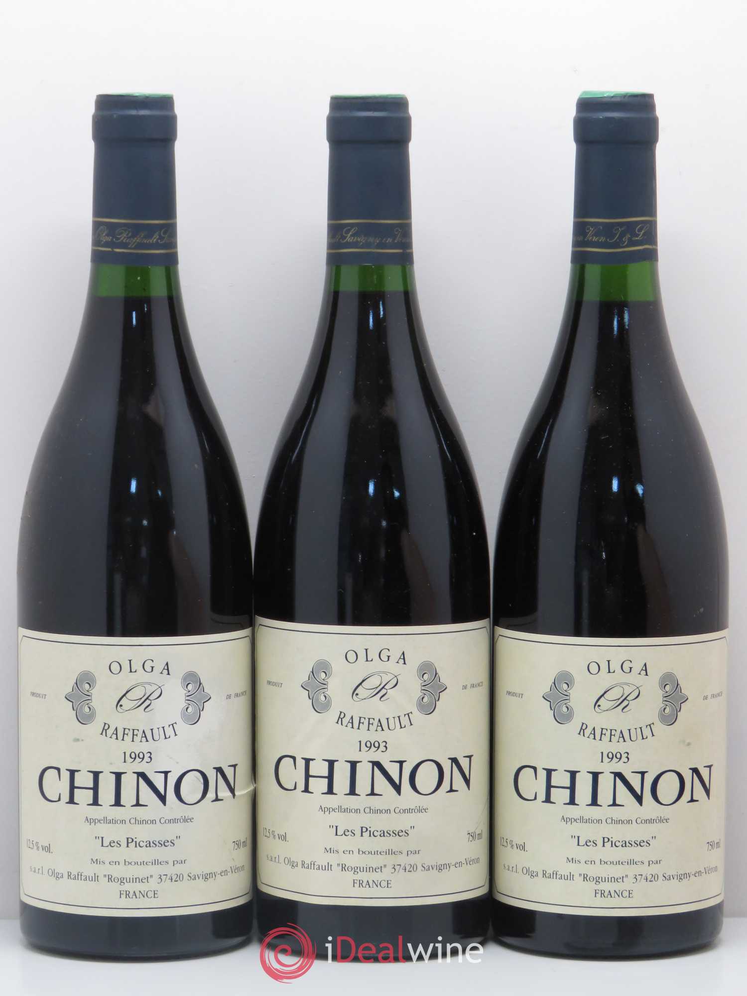 Chinon Les Picasses Olga Raffault 1993 - Lot de 3 bouteilles - 0