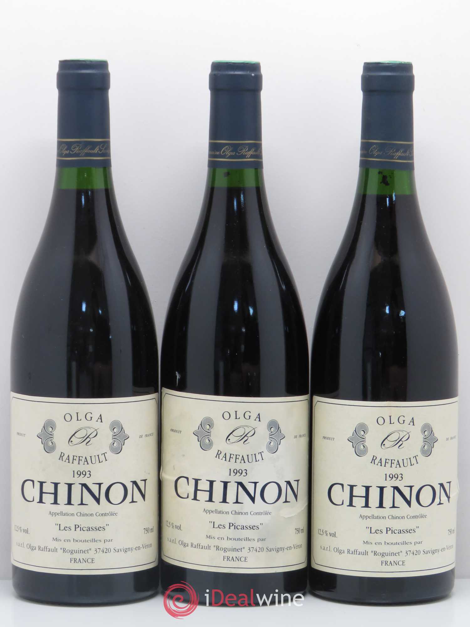 Chinon Les Picasses Olga Raffault 1993 - Lot de 3 bouteilles - 0