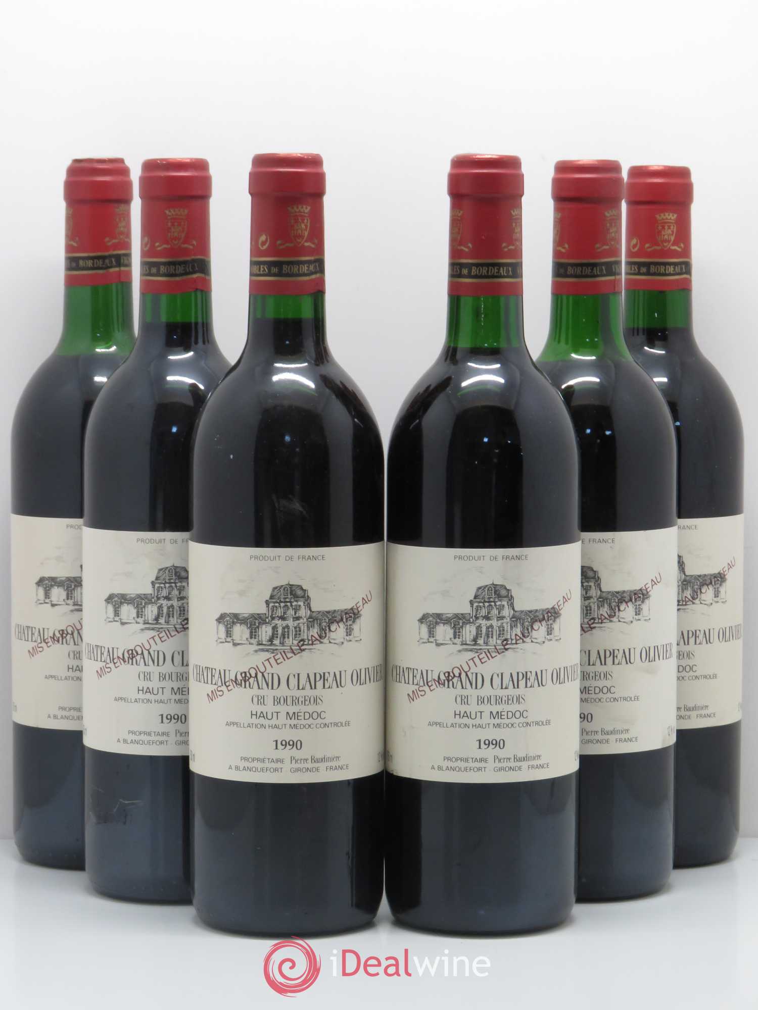 Haut Médoc Chateau Grand Clapeau Olivier (sans prix de réserve) 1990 - Posten von 6 Flaschen - 0