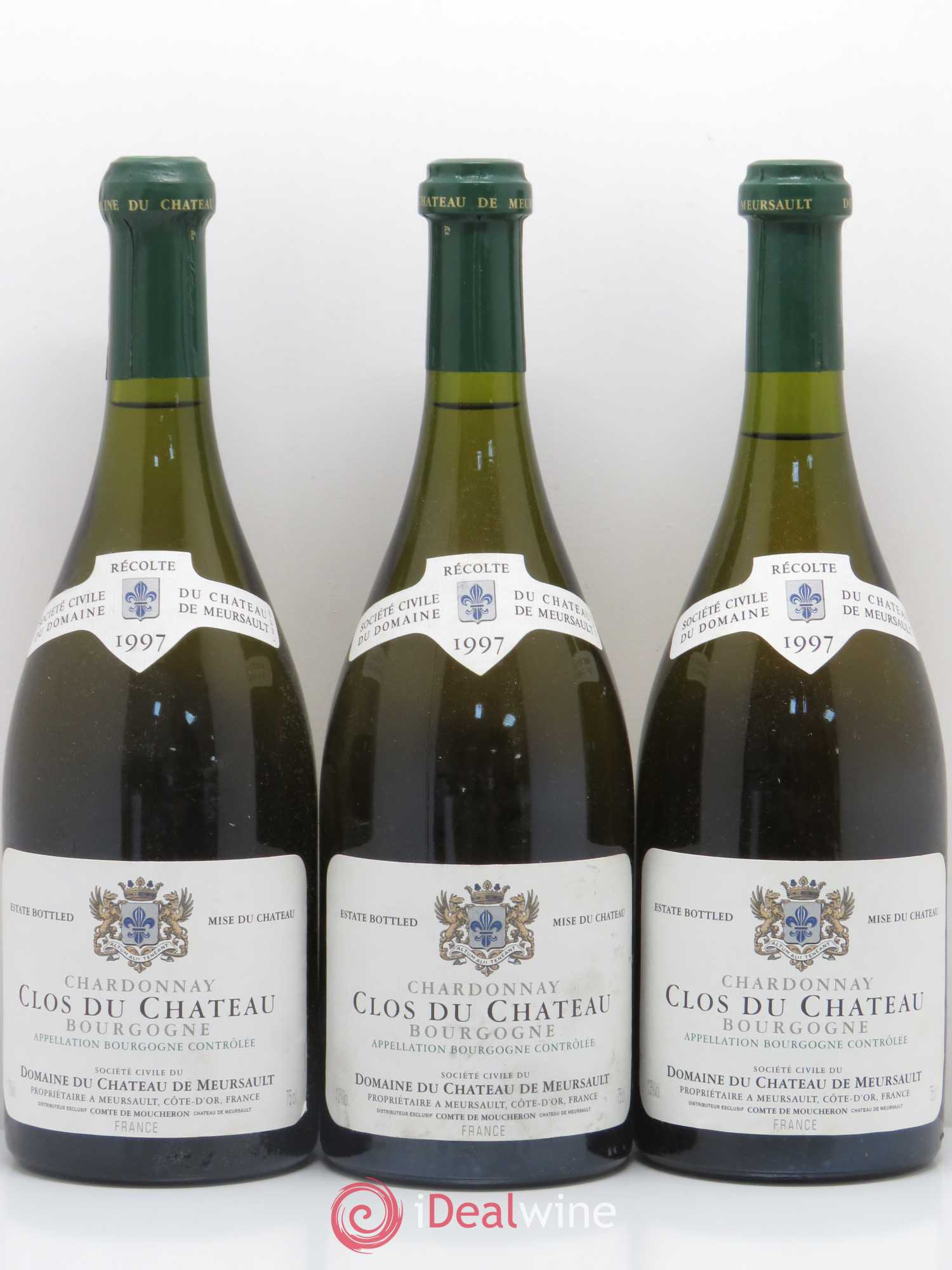 Bourgogne Clos du Chateau Domaine du Chateau de Meursault 1997 - Posten von 3 Flaschen - 0