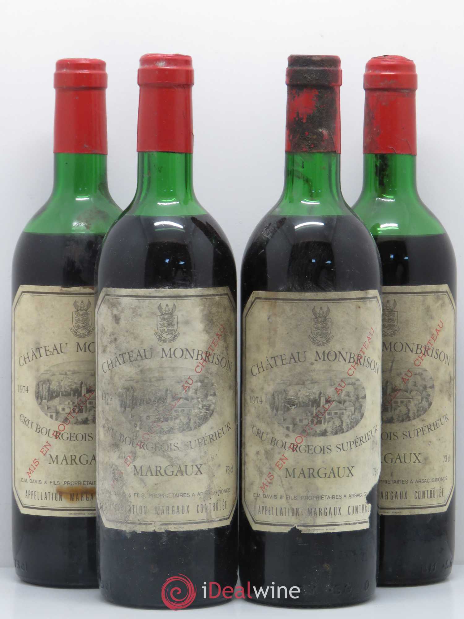 Château Monbrison 1974 - Lot de 4 bouteilles - 0