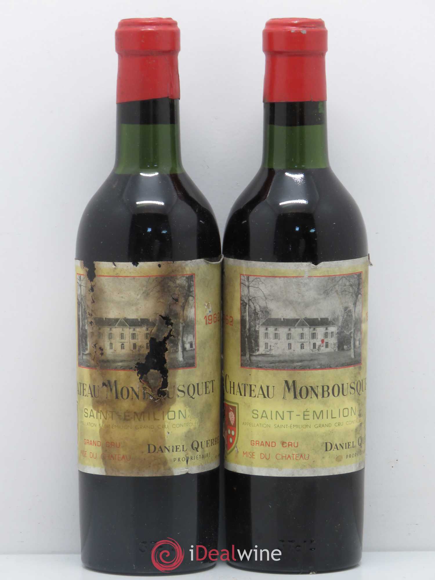 Château Monbousquet Grand Cru Classé 1962 - Lot de 2 demi bouteilles - 0