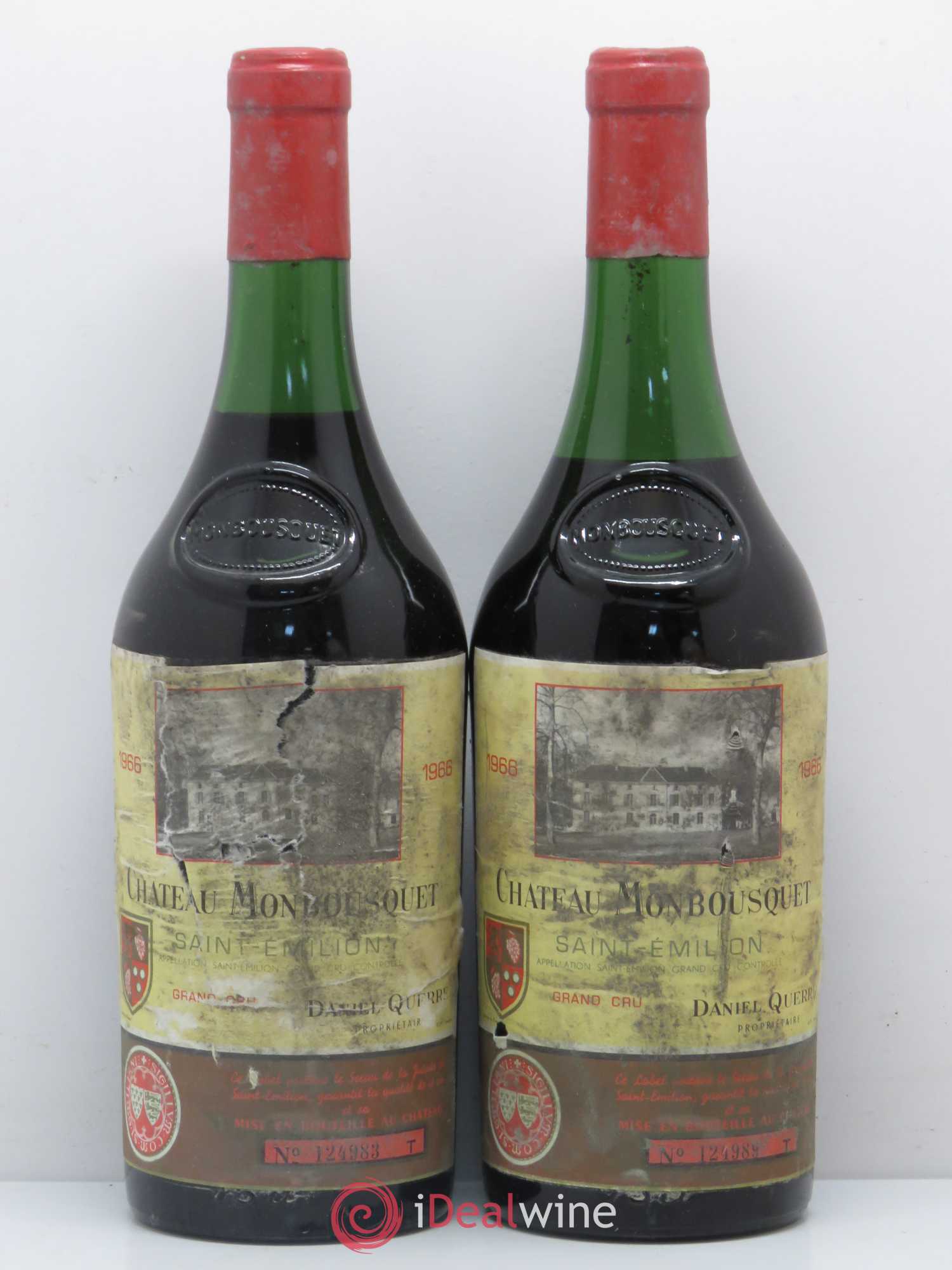 Château Monbousquet Grand Cru Classé (sans prix de réserve) 1966 - Lot de 2 bouteilles - 0