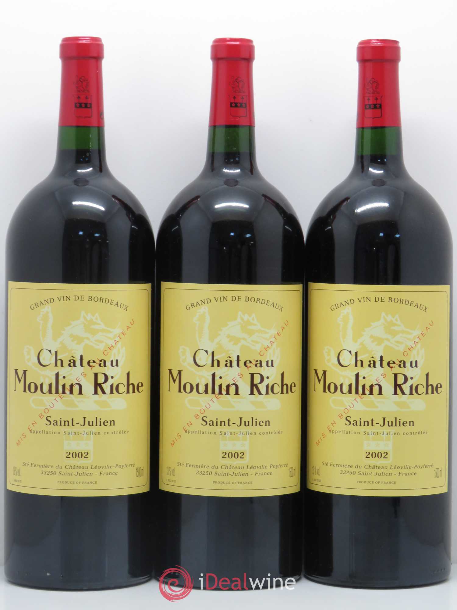 Château Moulin Riche 2002 - Posten von 3 Magnum - 0