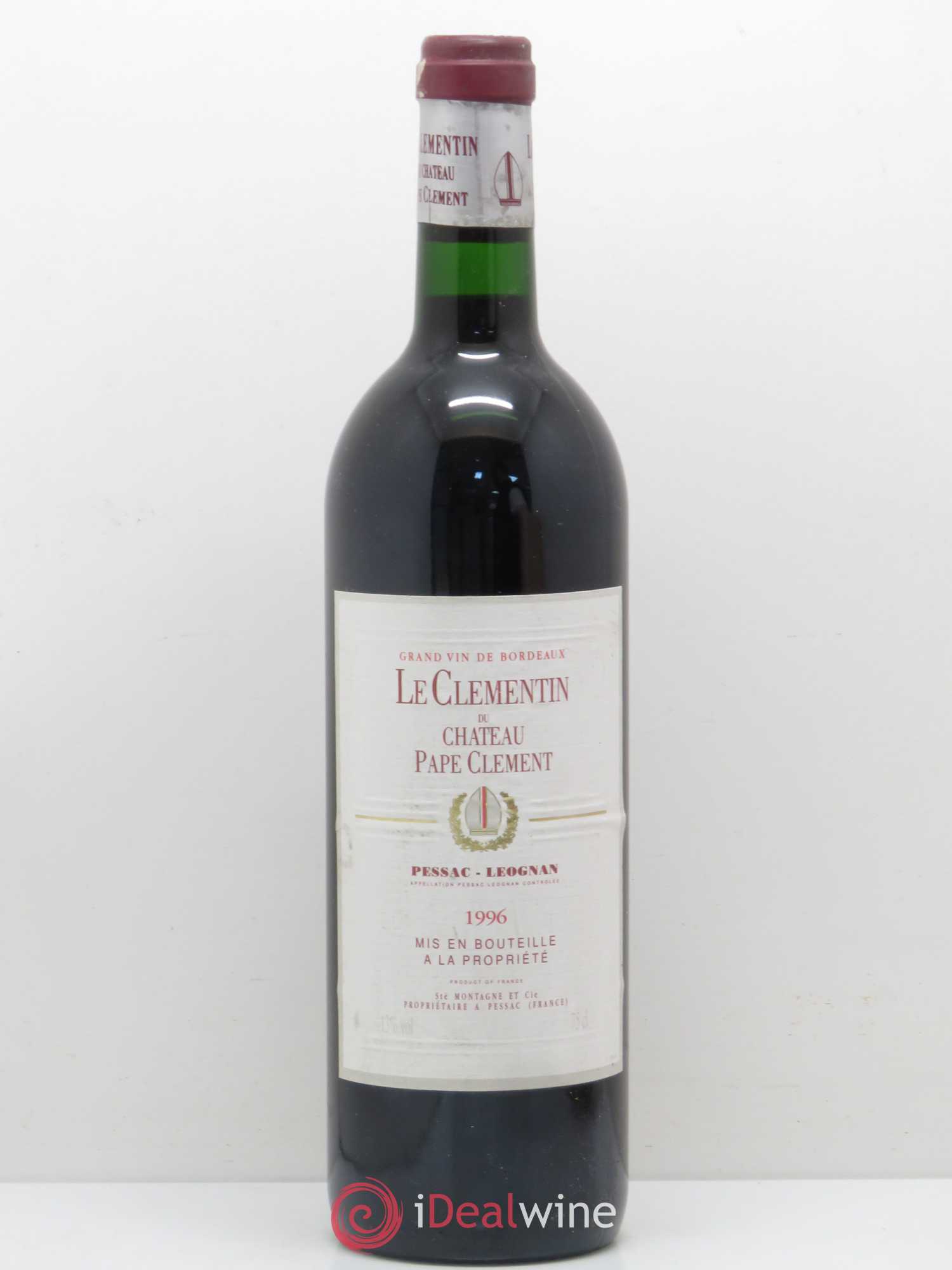 Le Clémentin de Pape Clément Second Vin 1996 - Lot de 1 bouteille - 0