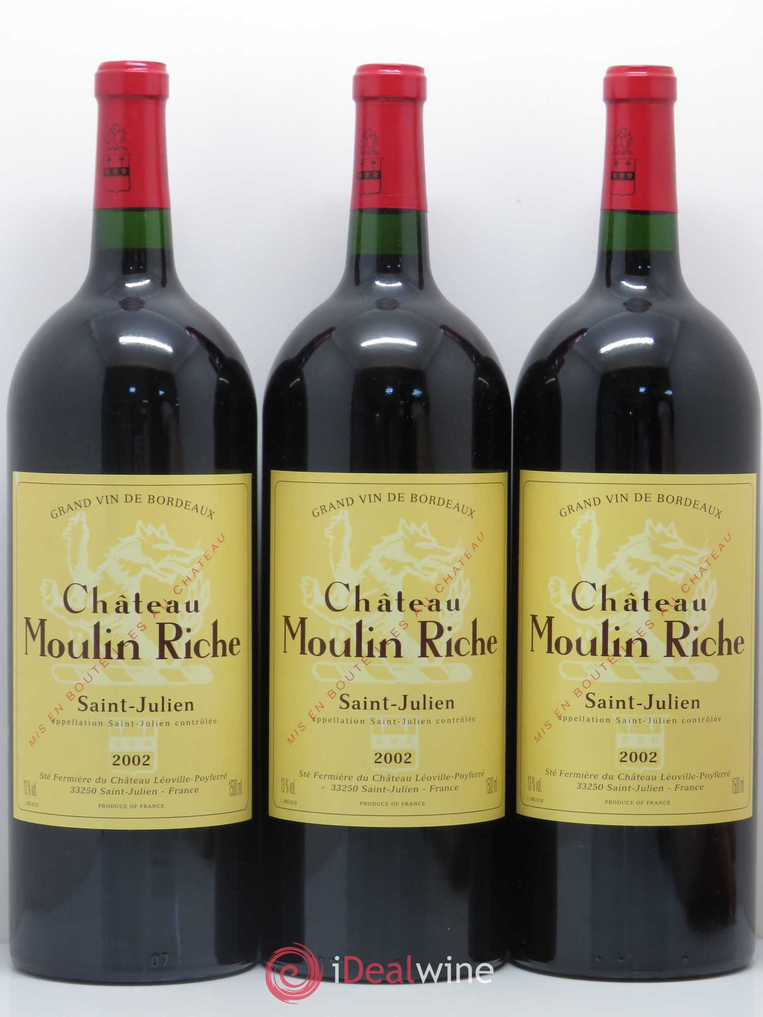 Château Moulin Riche 2002 - Lot de 3 magnums - 0