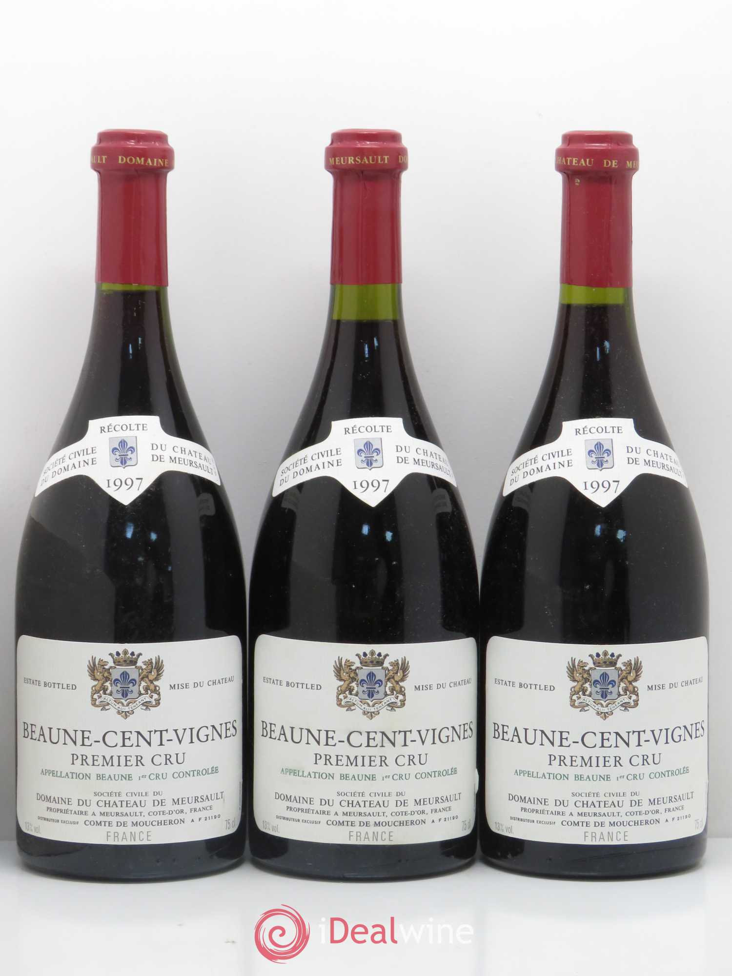 Beaune 1er Cru Les Cent Vignes Château de Meursault (sans prix de réserve) 1997 - Lot de 3 bouteilles - 0