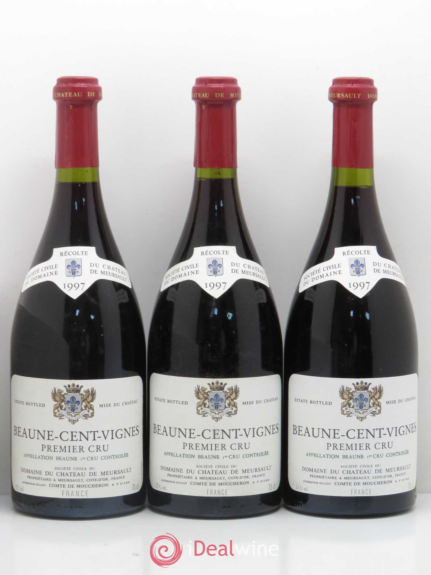 Beaune 1er Cru Les Cent Vignes Château de Meursault 1997 - Lot de 3 bouteilles - 0