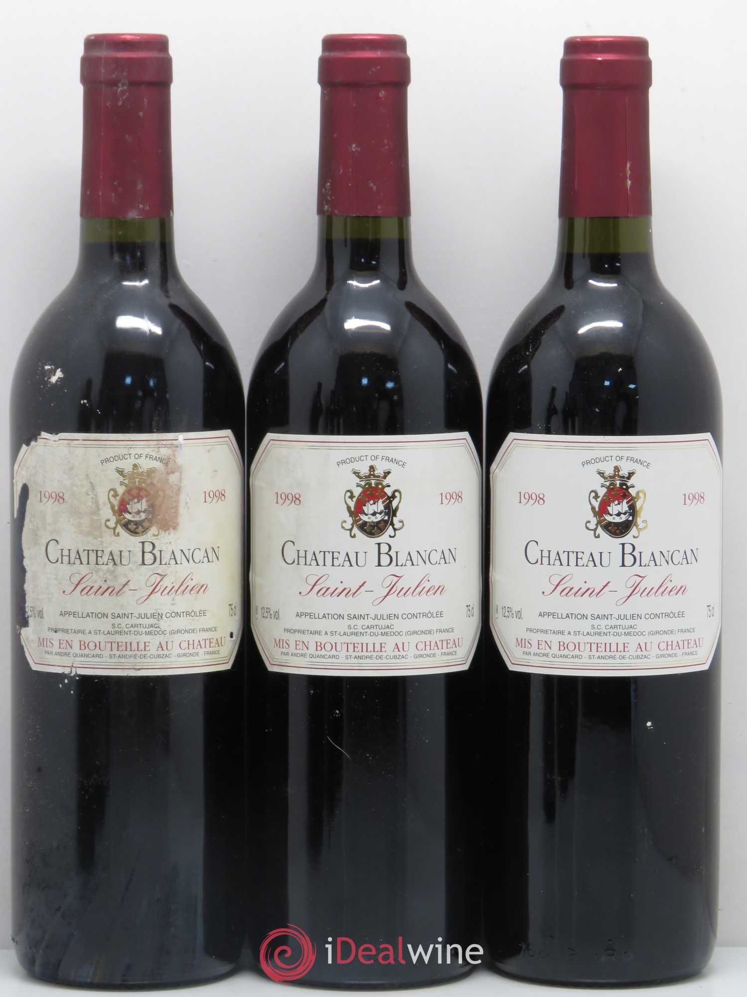Saint-Julien Chateau Blancan (sans prix de réserve) 1998 - Posten von 6 Flaschen - 1