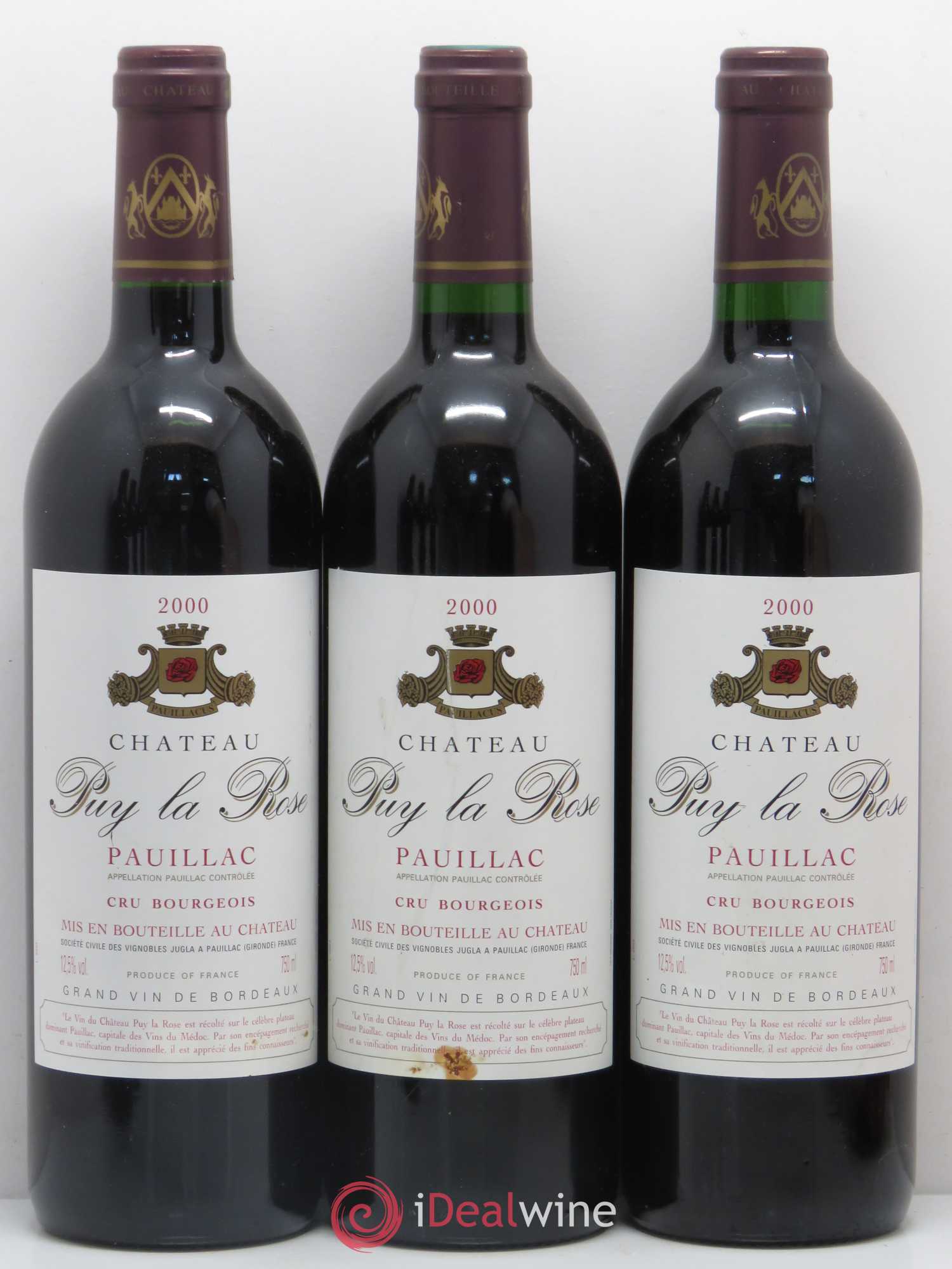 Pauillac Chateau Puy La Rose 2000 - Lot de 6 bouteilles - 1