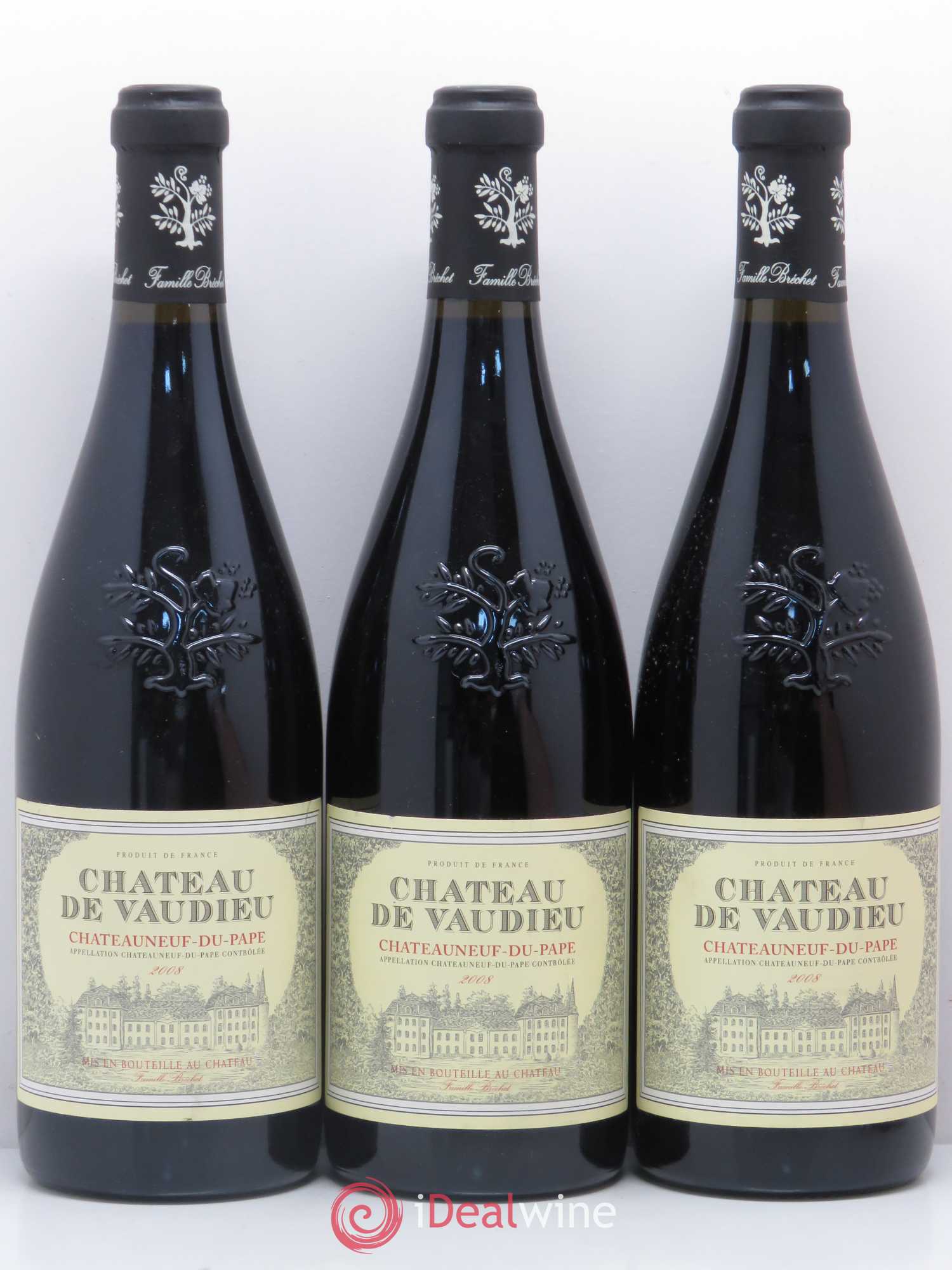 Châteauneuf-du-Pape Château de Vaudieu 2008 - Posten von 3 Flaschen - 0