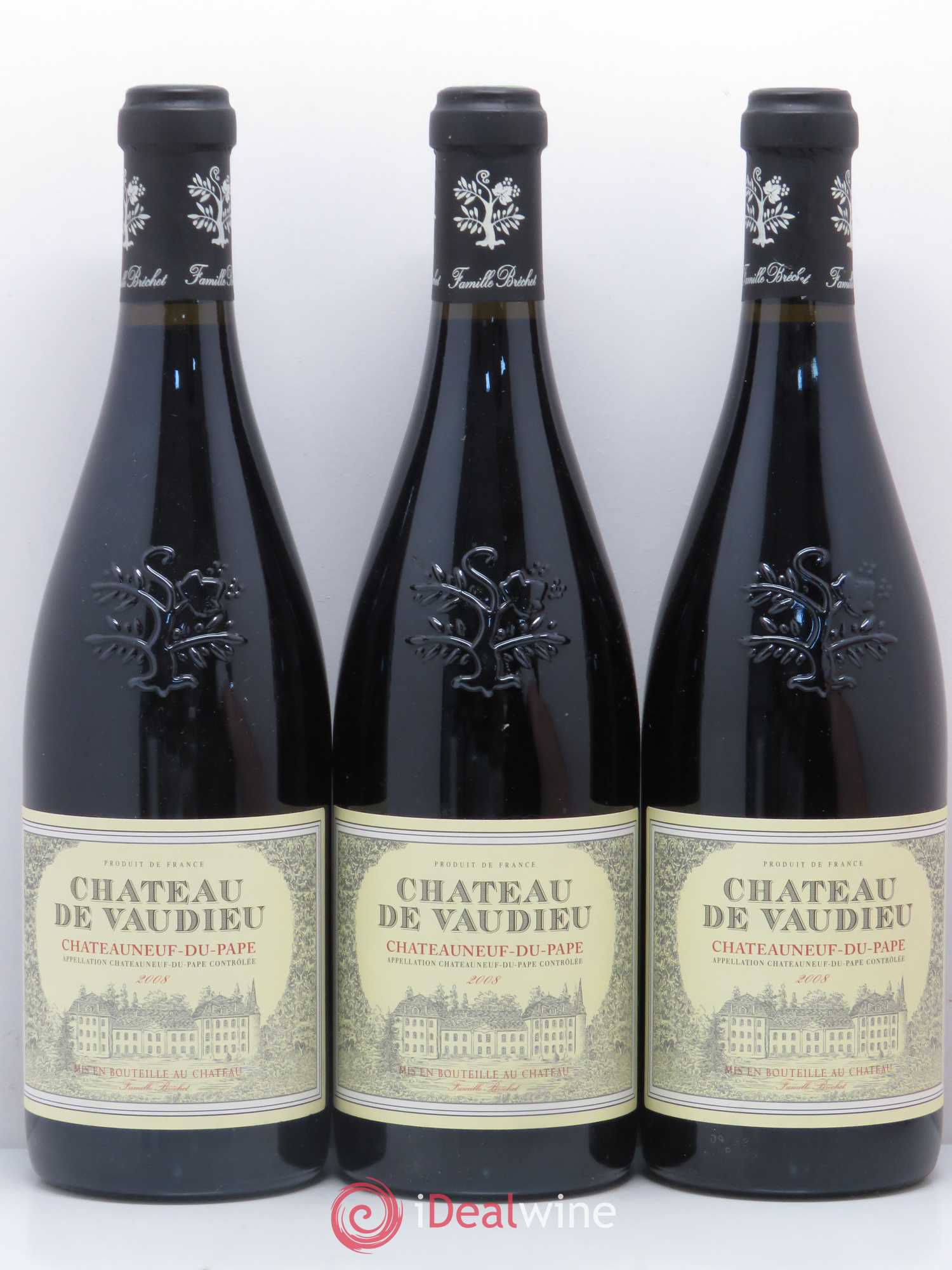Châteauneuf-du-Pape Château de Vaudieu 2008 - Posten von 3 Flaschen - 0
