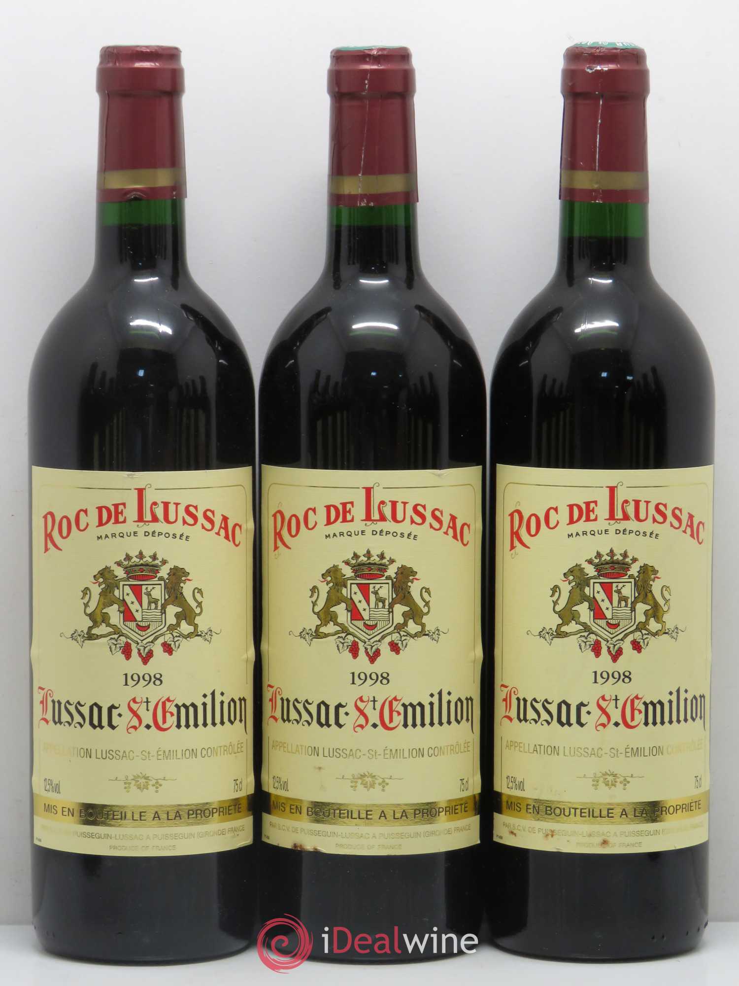 Bordeaux Roc de Lussac Lussac-Saint-Emilion (sans prix de réserve) 1998 - Lot de 12 bouteilles - 1
